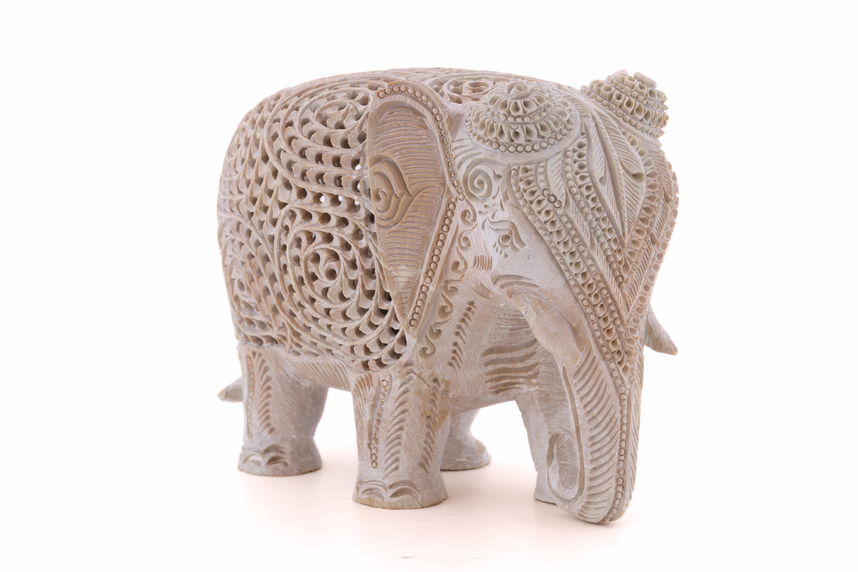 Carved White Stone Elephant