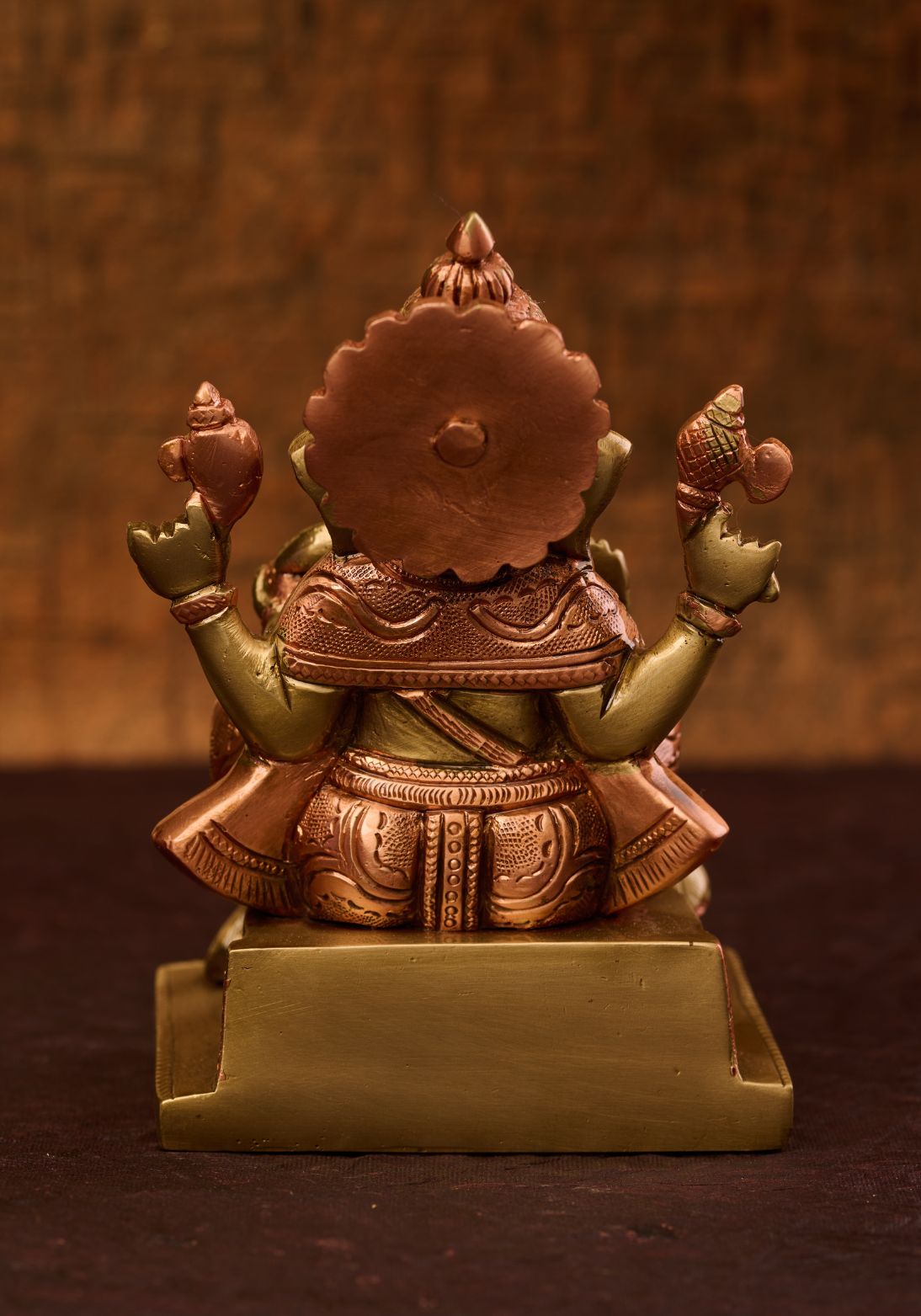 Seated Lord 'Ganesh' in Brass and Copper Mix