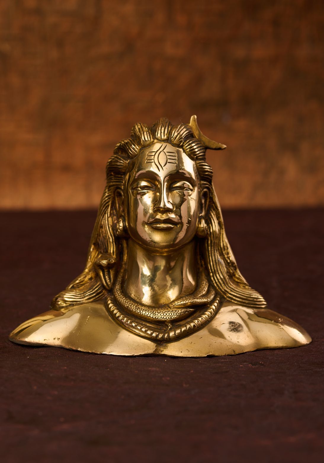 'Adiyogi Shiva' Bust in Brass