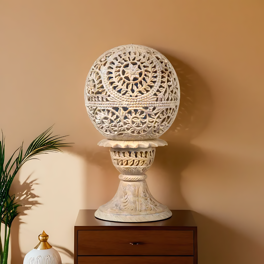 Beige Stone Intricate Lampshade