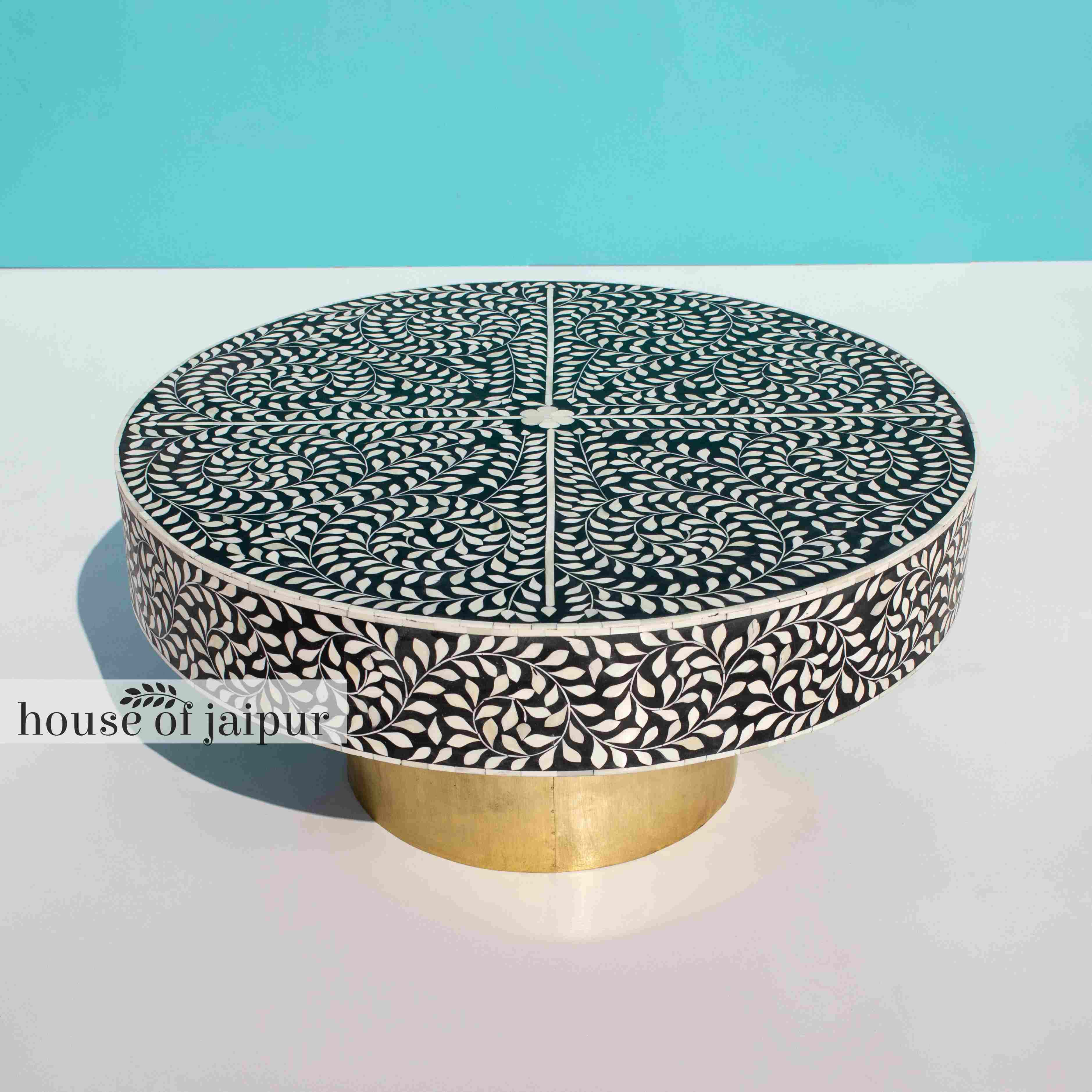 Floral Bone Inlay Coffee Table