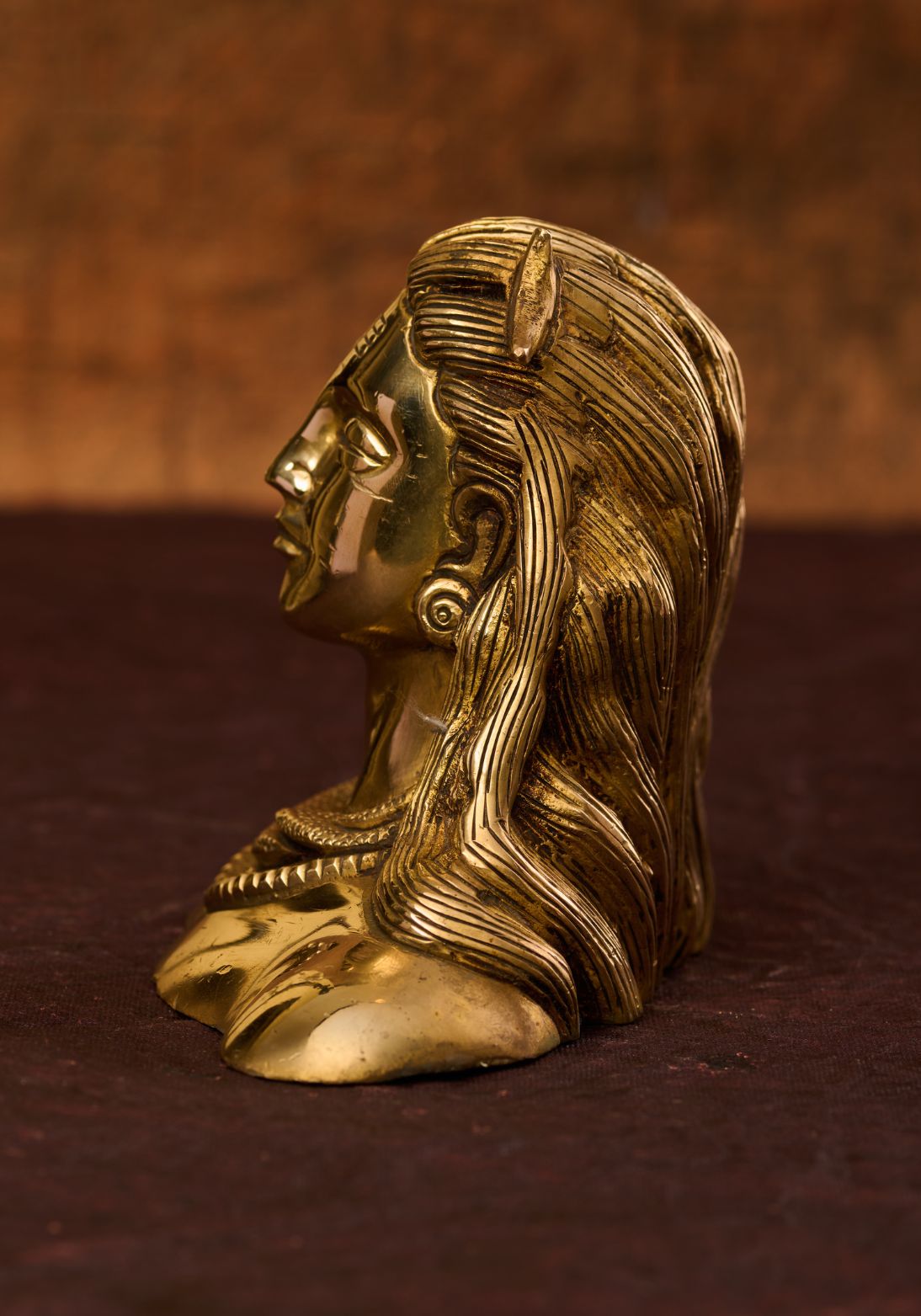 'Adiyogi Shiva' Bust in Brass