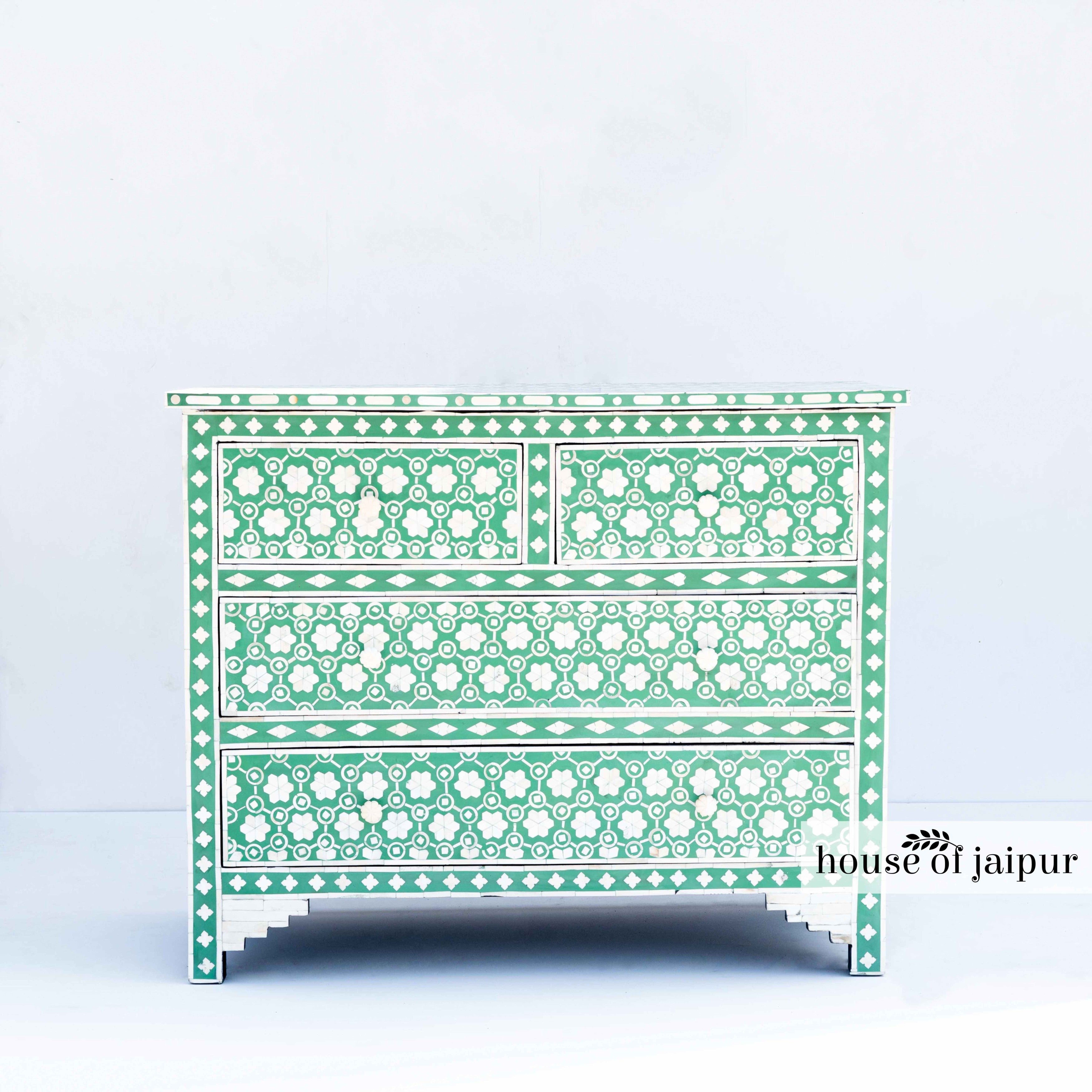 Honeycomb Green Bone Inlay Dresser