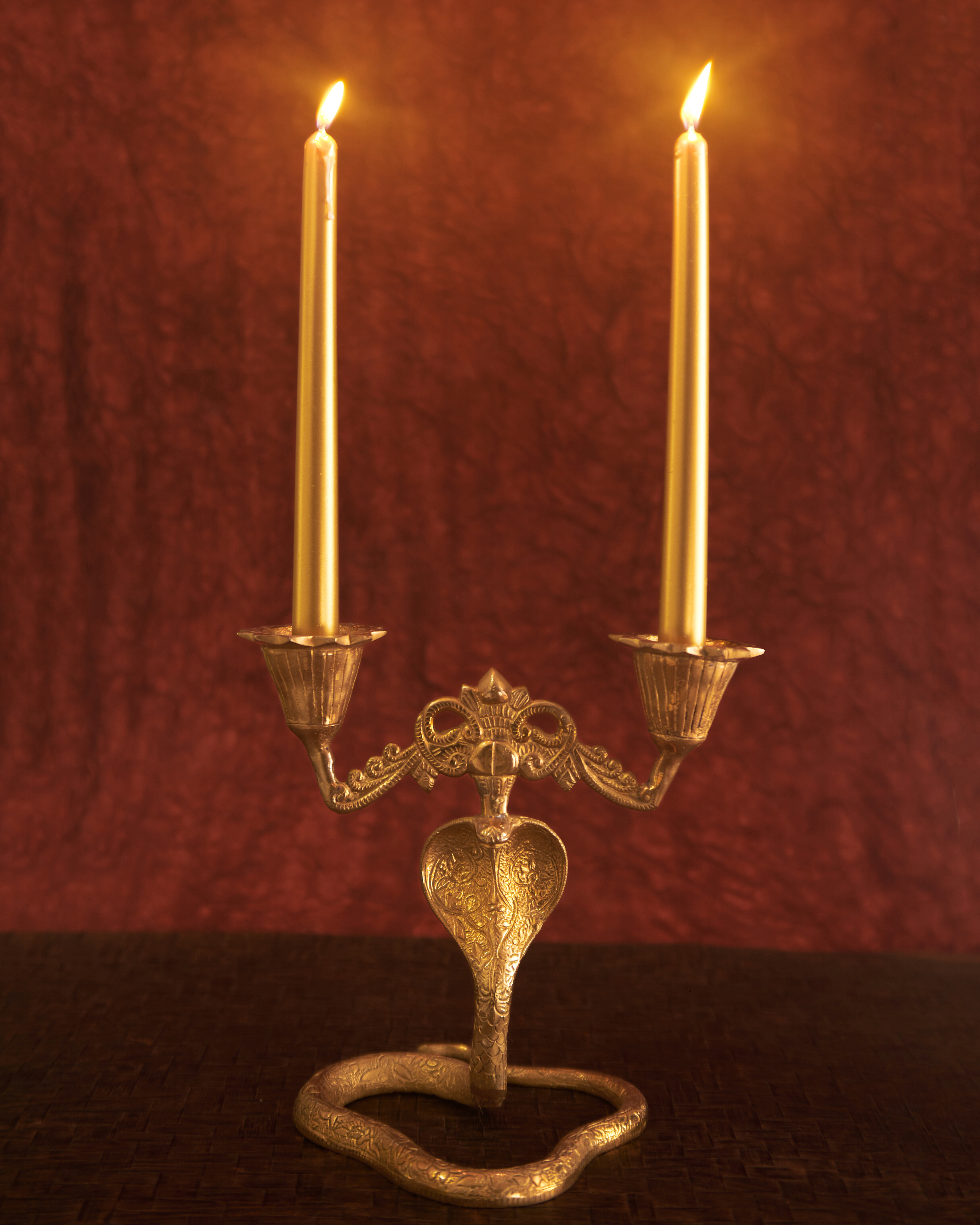 Cobra Candelabra in Brass