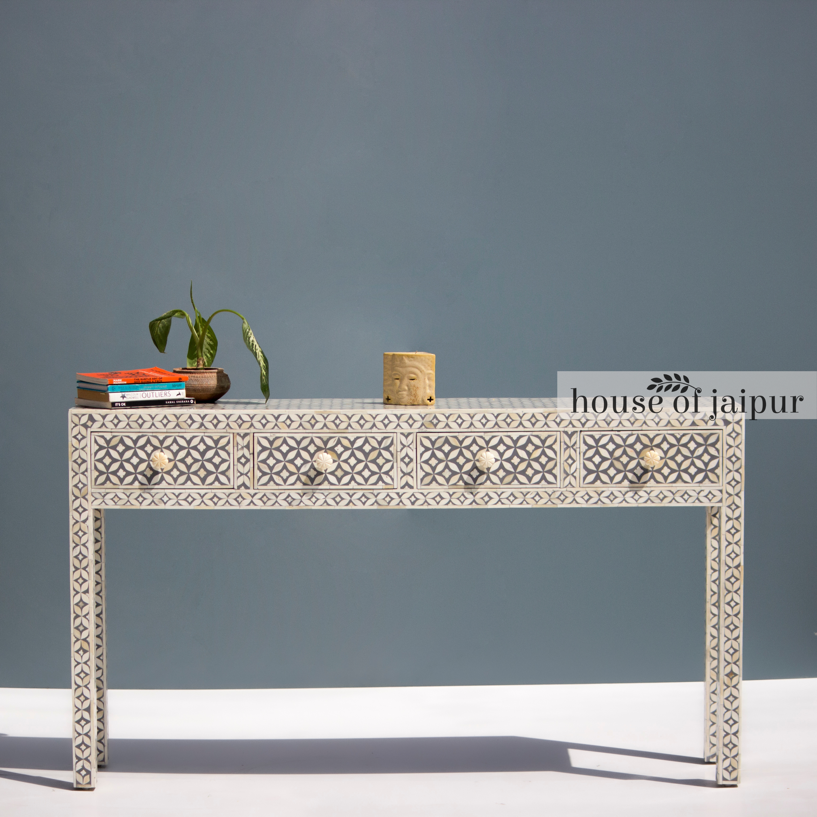 Bone Inlay Console Table