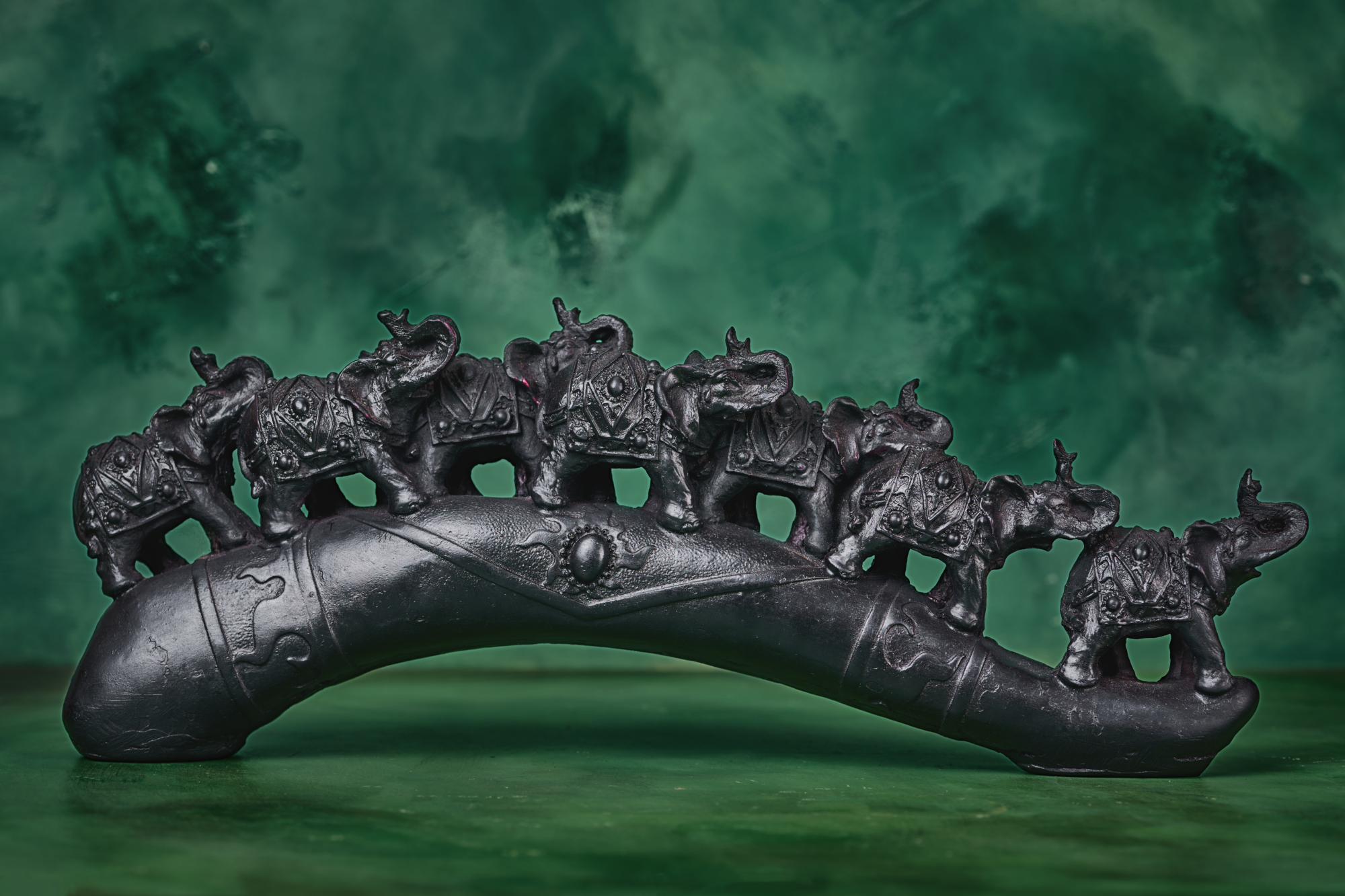 Black Elephant Tusk Sculpture