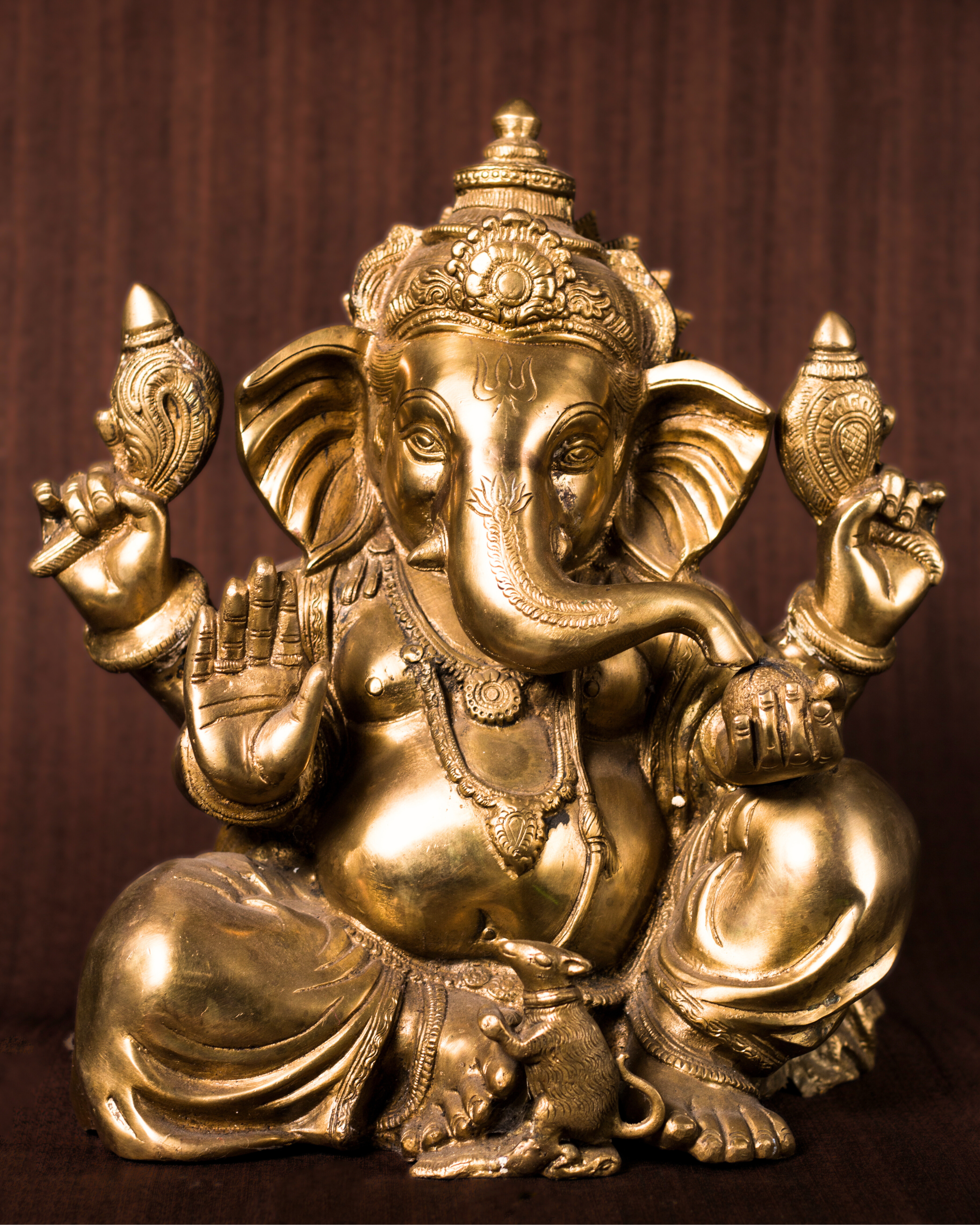 Seated 'Ganesh' in Brass