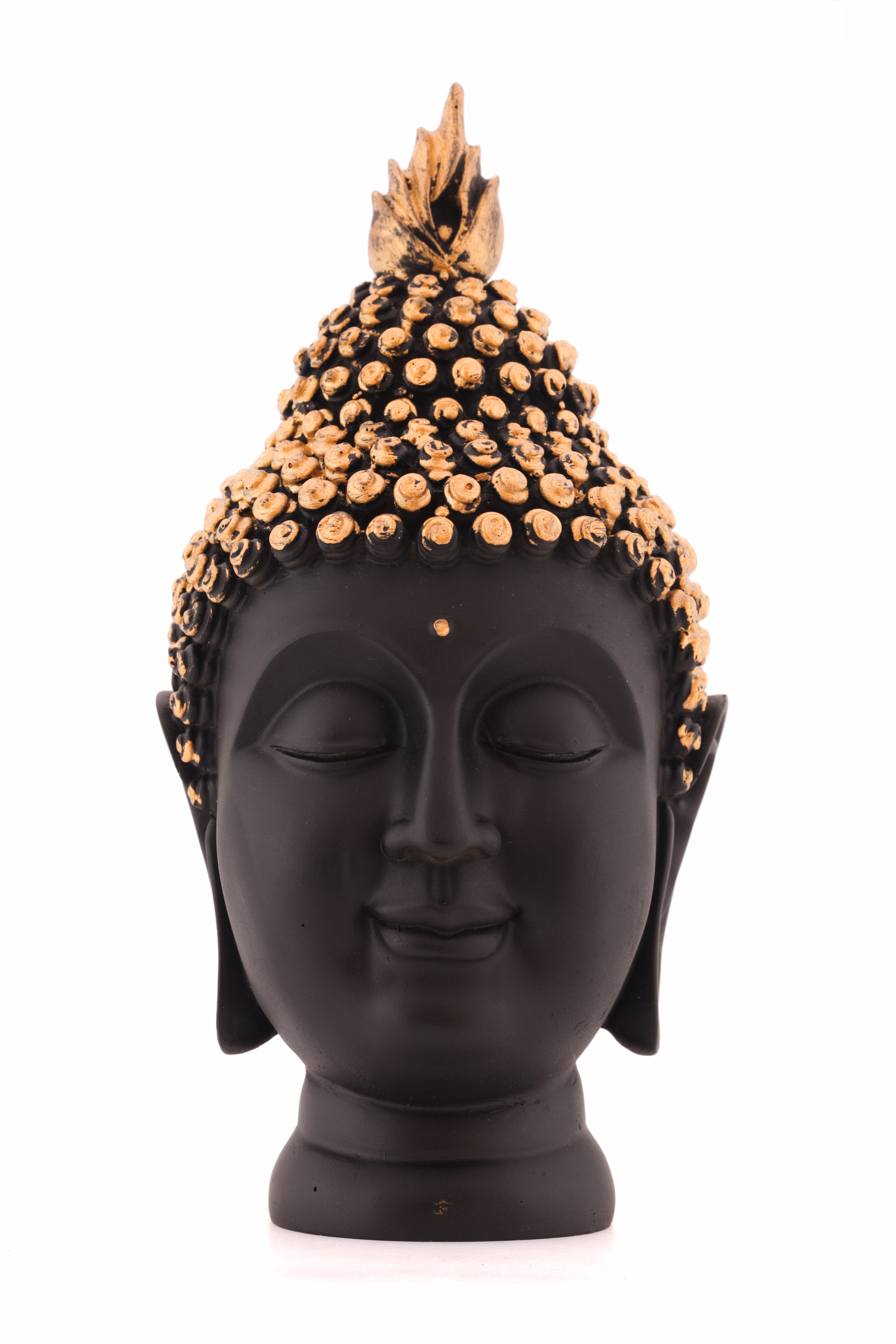 Black wooden Buddha head