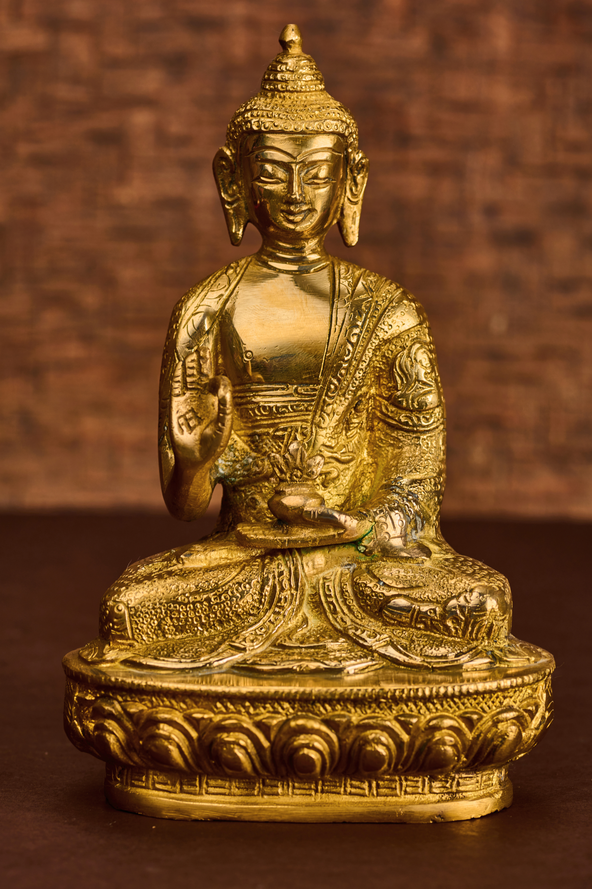 Solid Brass Buddha in Classic Meditative Pose