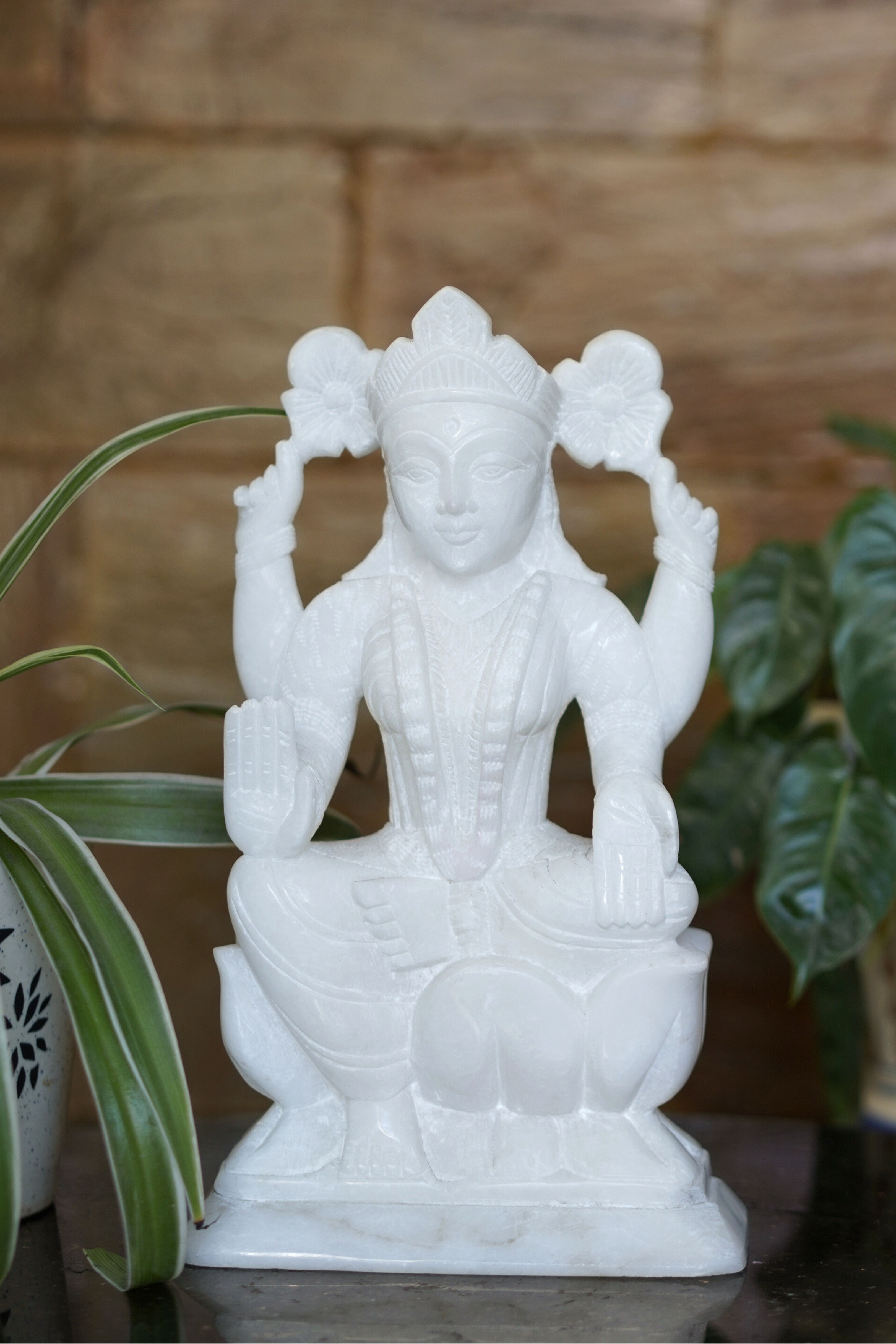 White Stone Lakshmi goddess