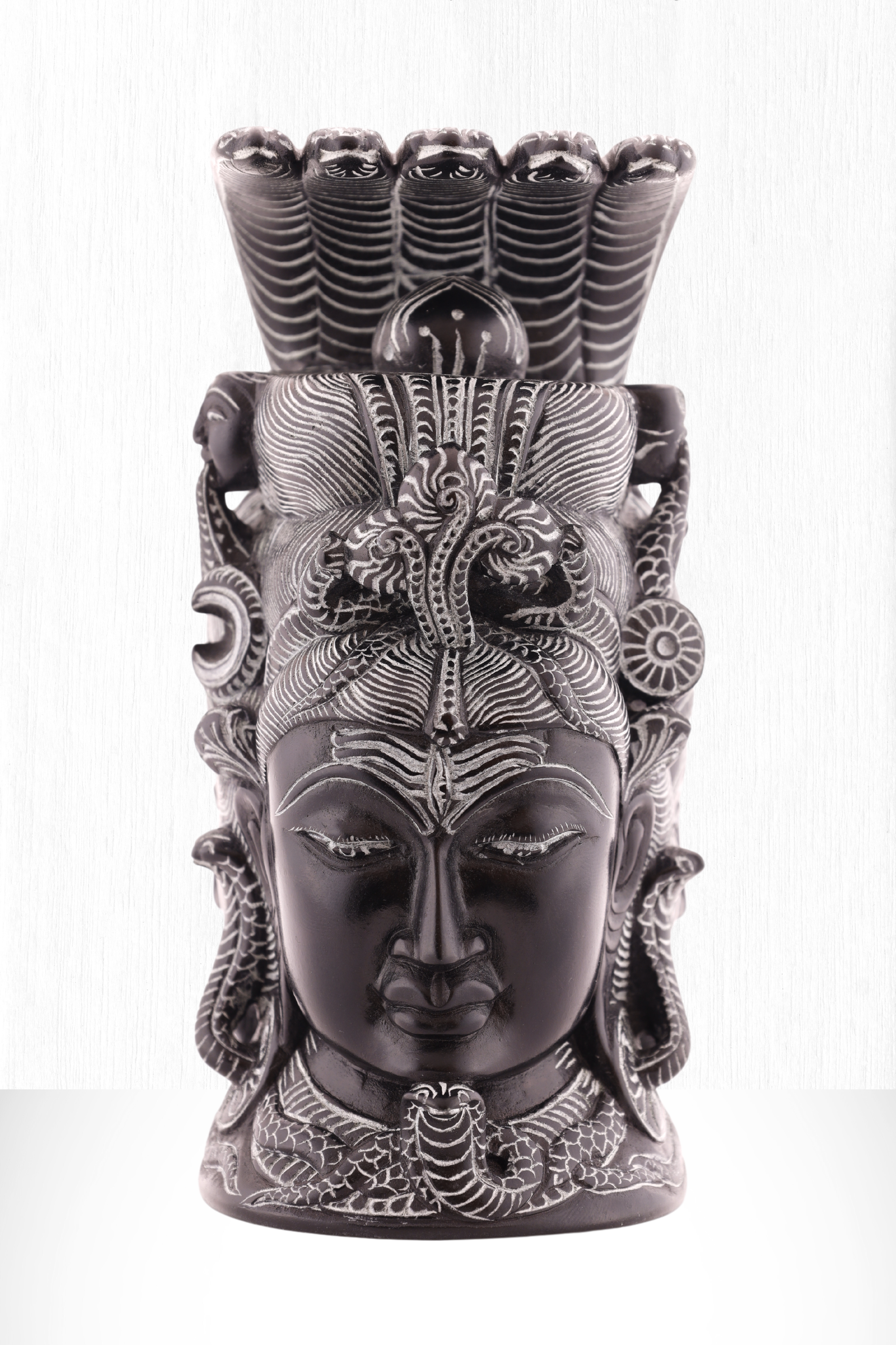 Black Stone 'Trimurti' Sculpture