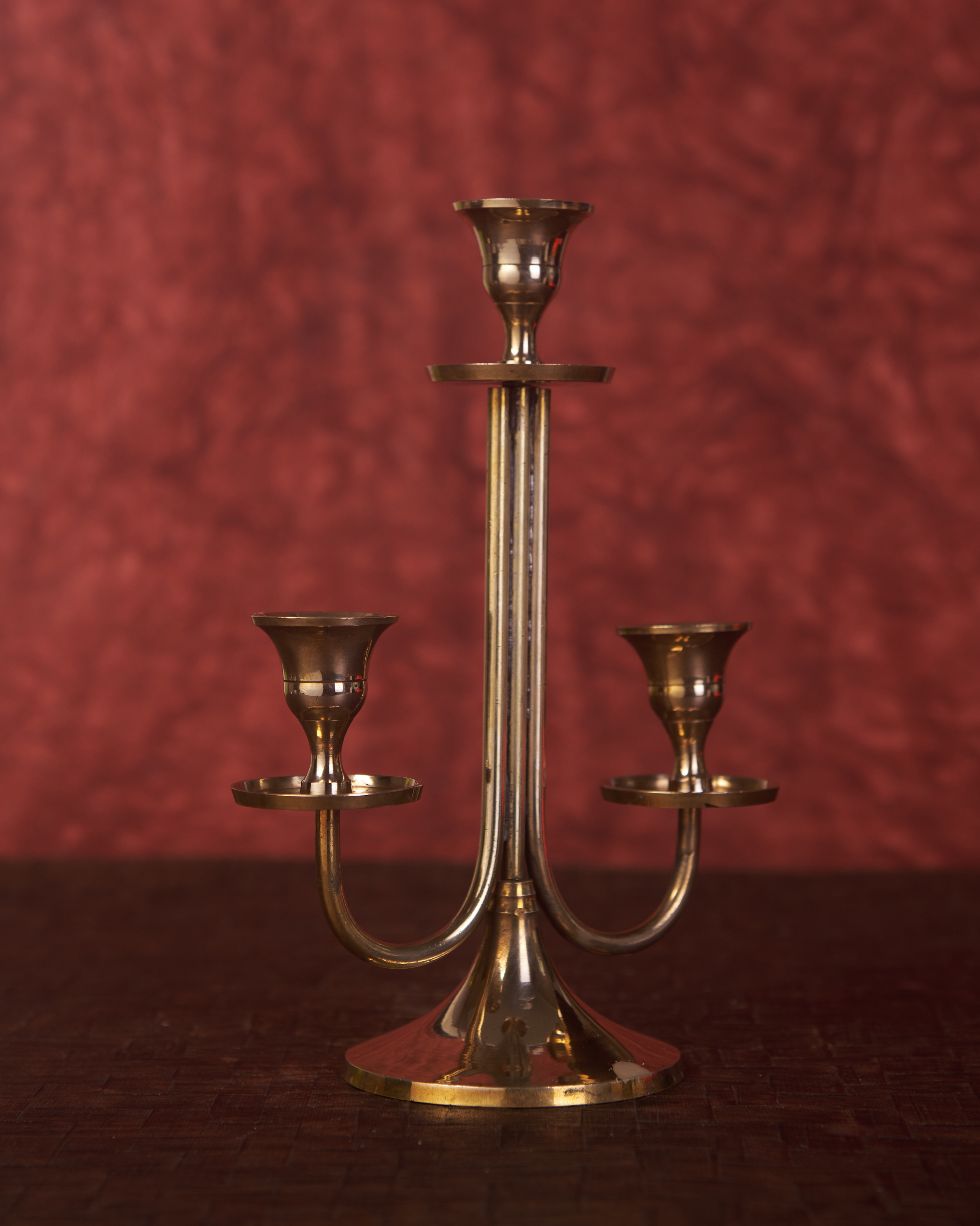 Victorian Triple Candelabra In Brass