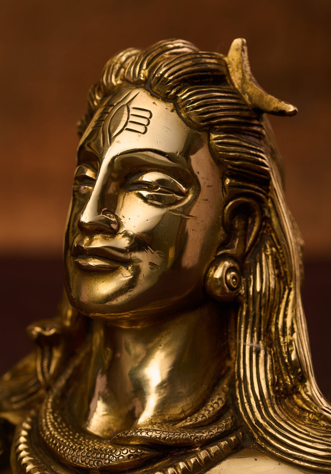 'Adiyogi Shiva' Bust in Brass