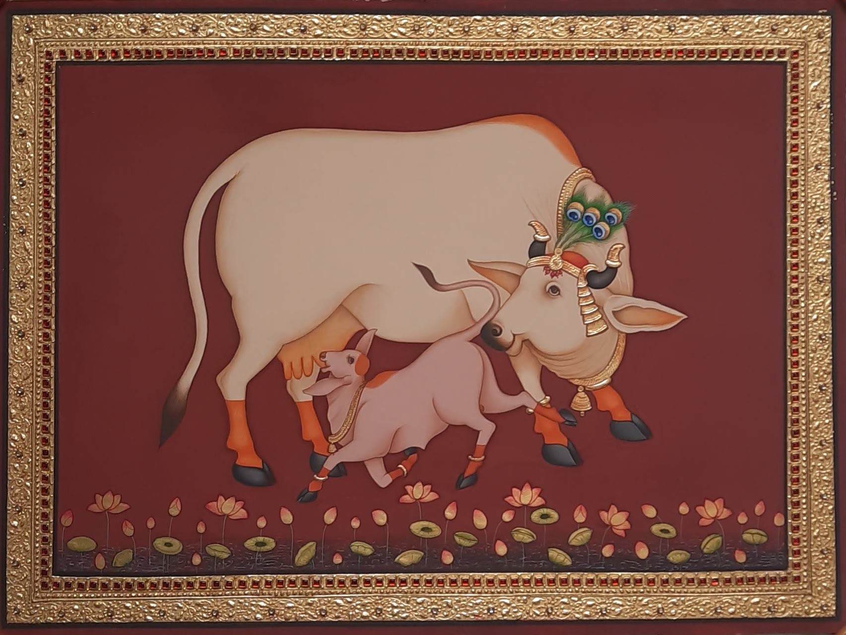 Kamadhenu 'Pichwai' Painting: Guardian of Prosperity