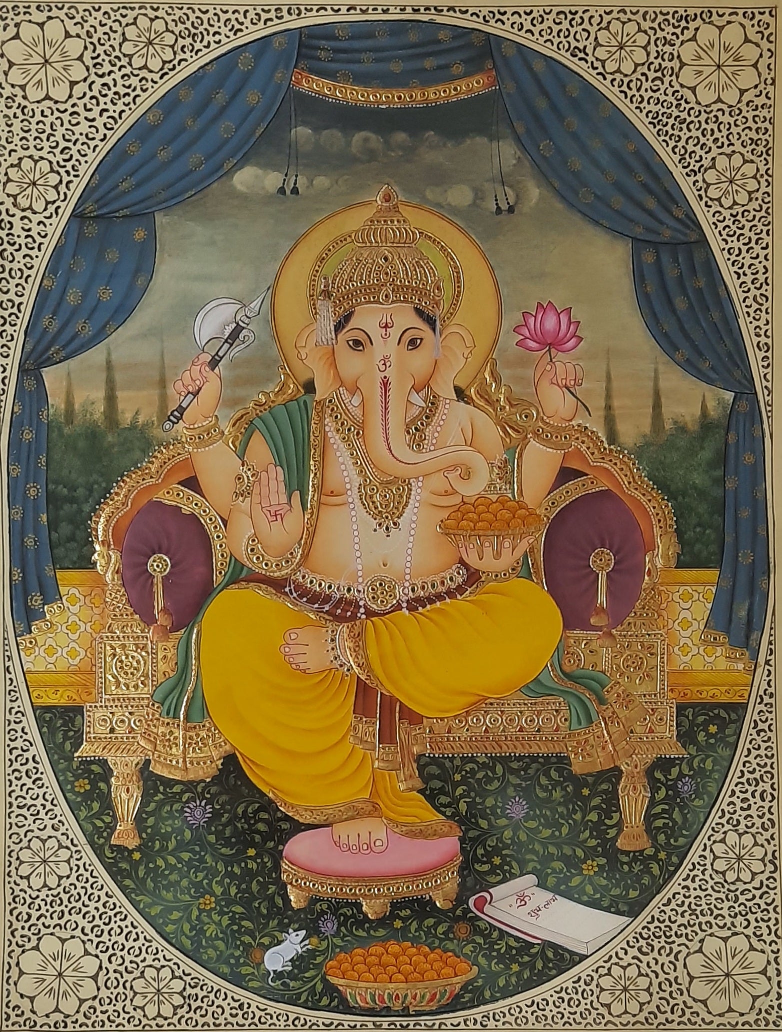 Lord 'Ganesh' Painting On Synthetic Plate