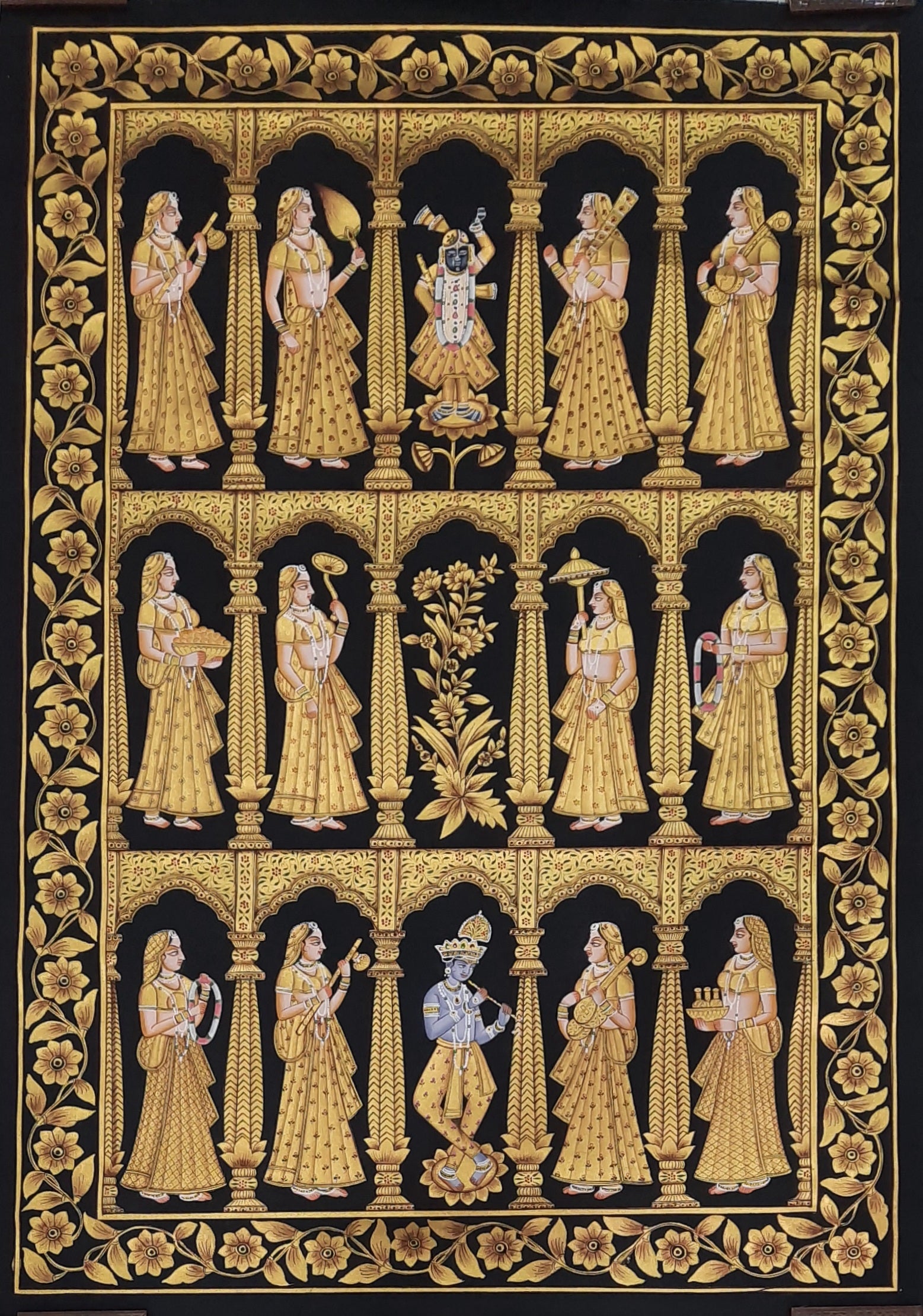 Lord 'Shrinathji' Golden 'Pichwai' Painting