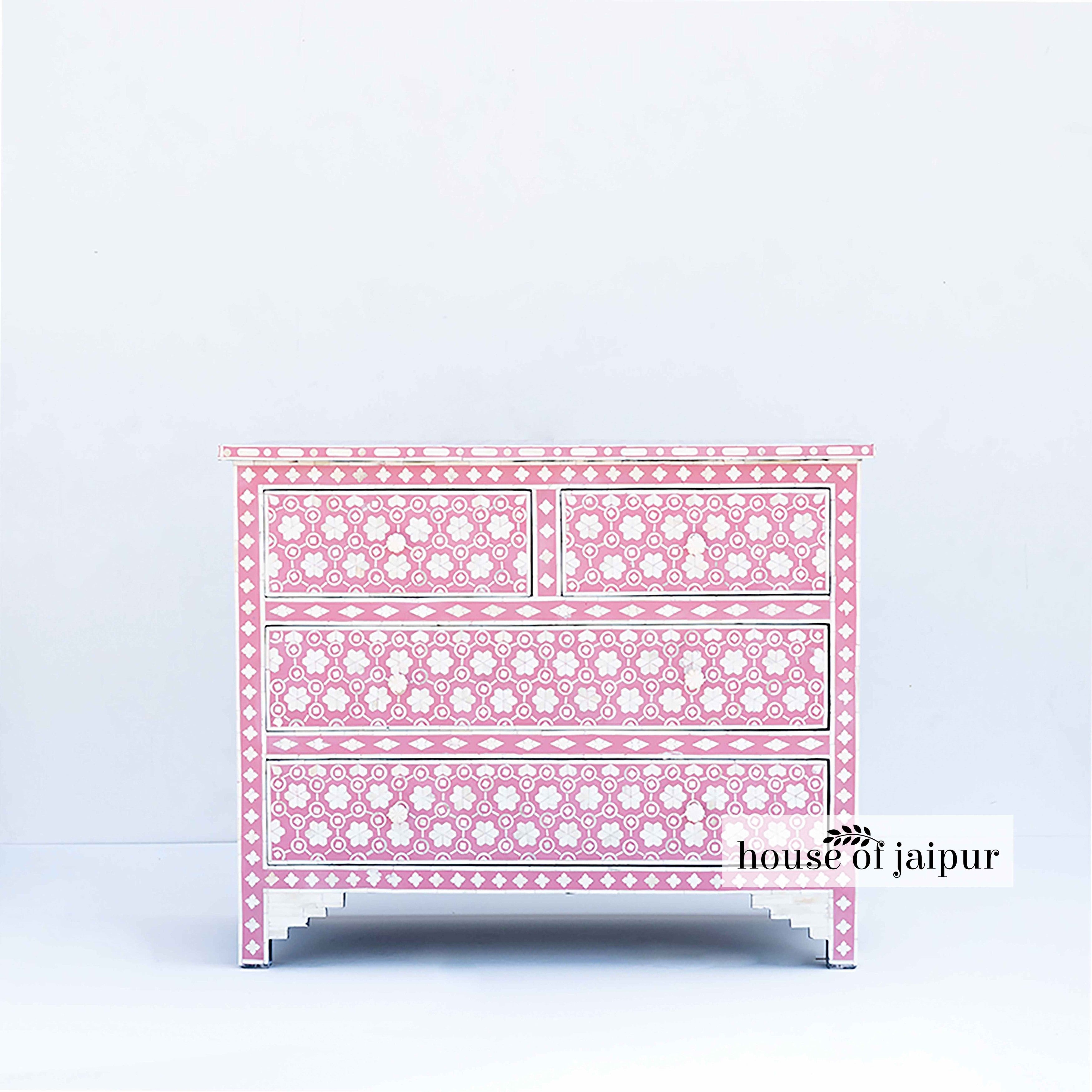 Honeycomb Pink Bone Inlay Dresser