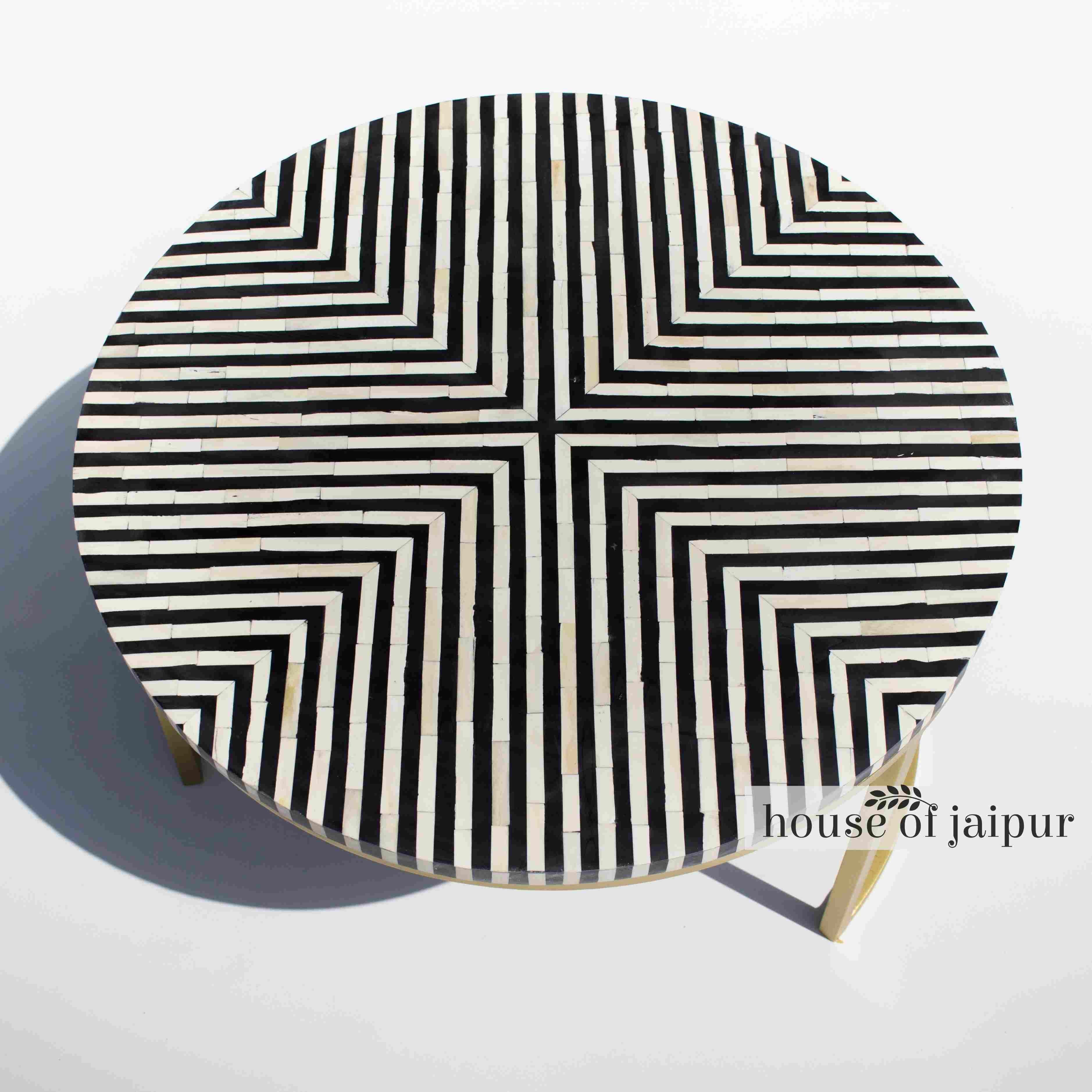 Striped Bone Inlay Coffee Table