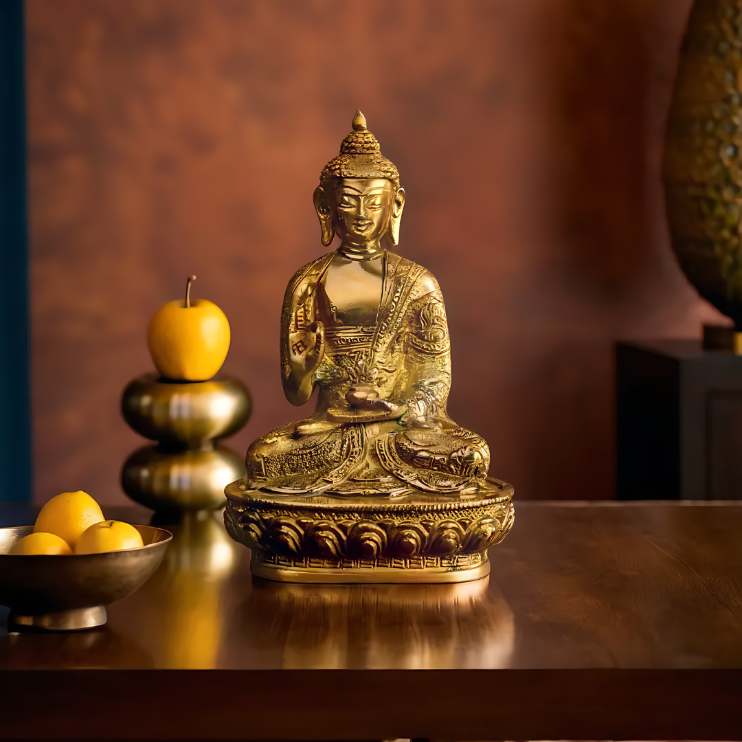 Solid Brass Buddha in Classic Meditative Pose