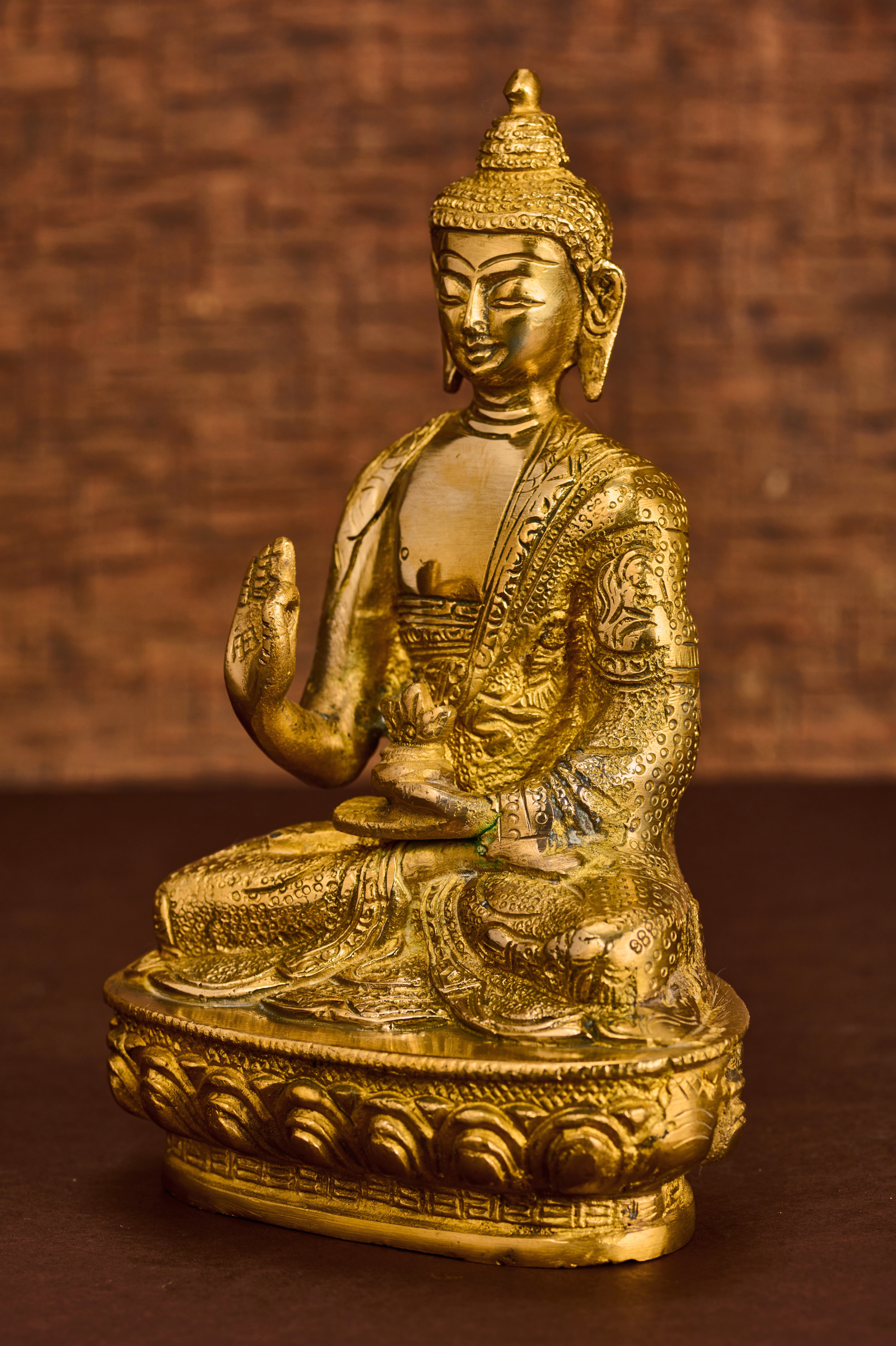 Solid Brass Buddha in Classic Meditative Pose