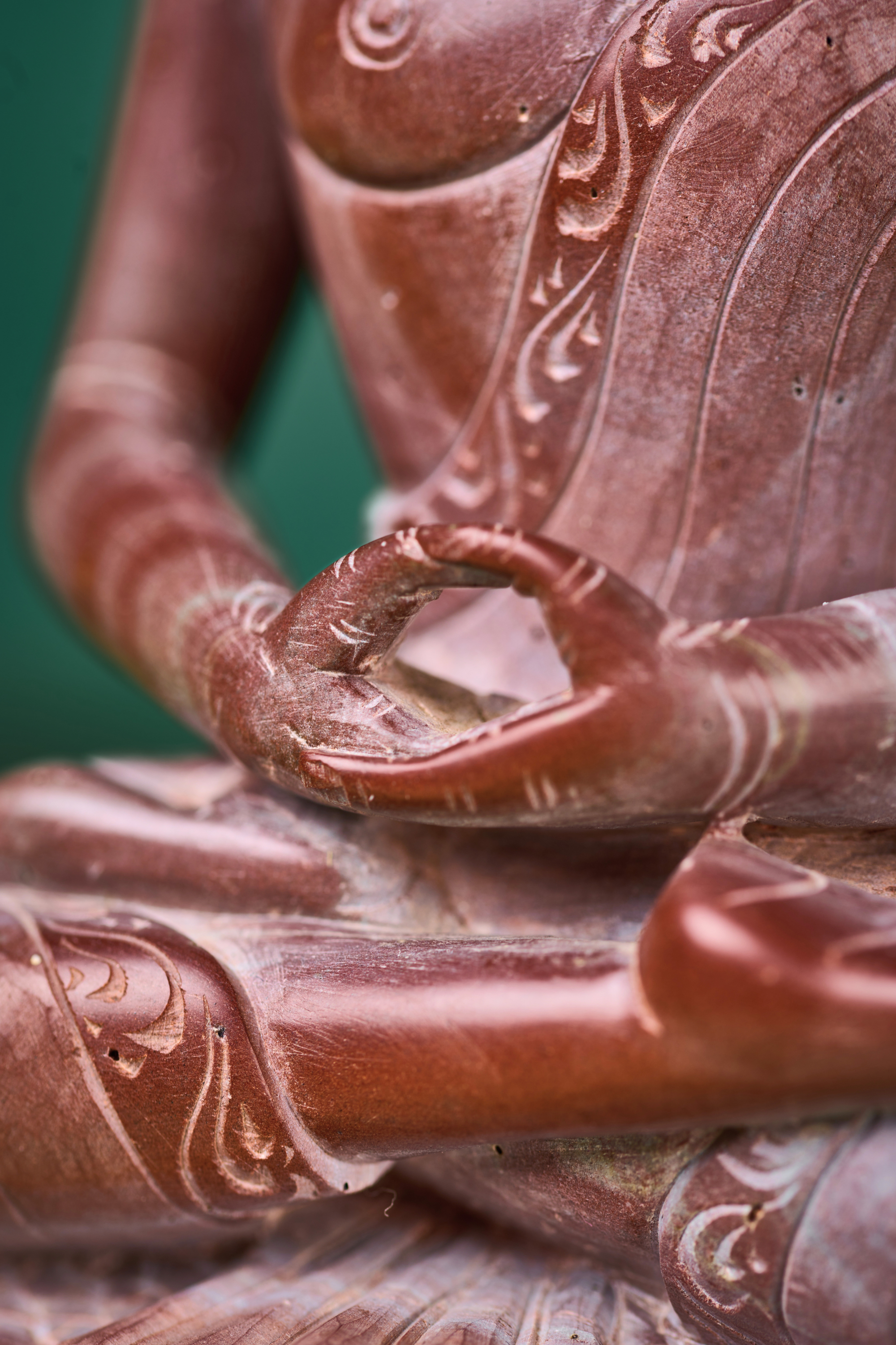 Buddha with Serpent 'Naga Buddha' in Red Stone