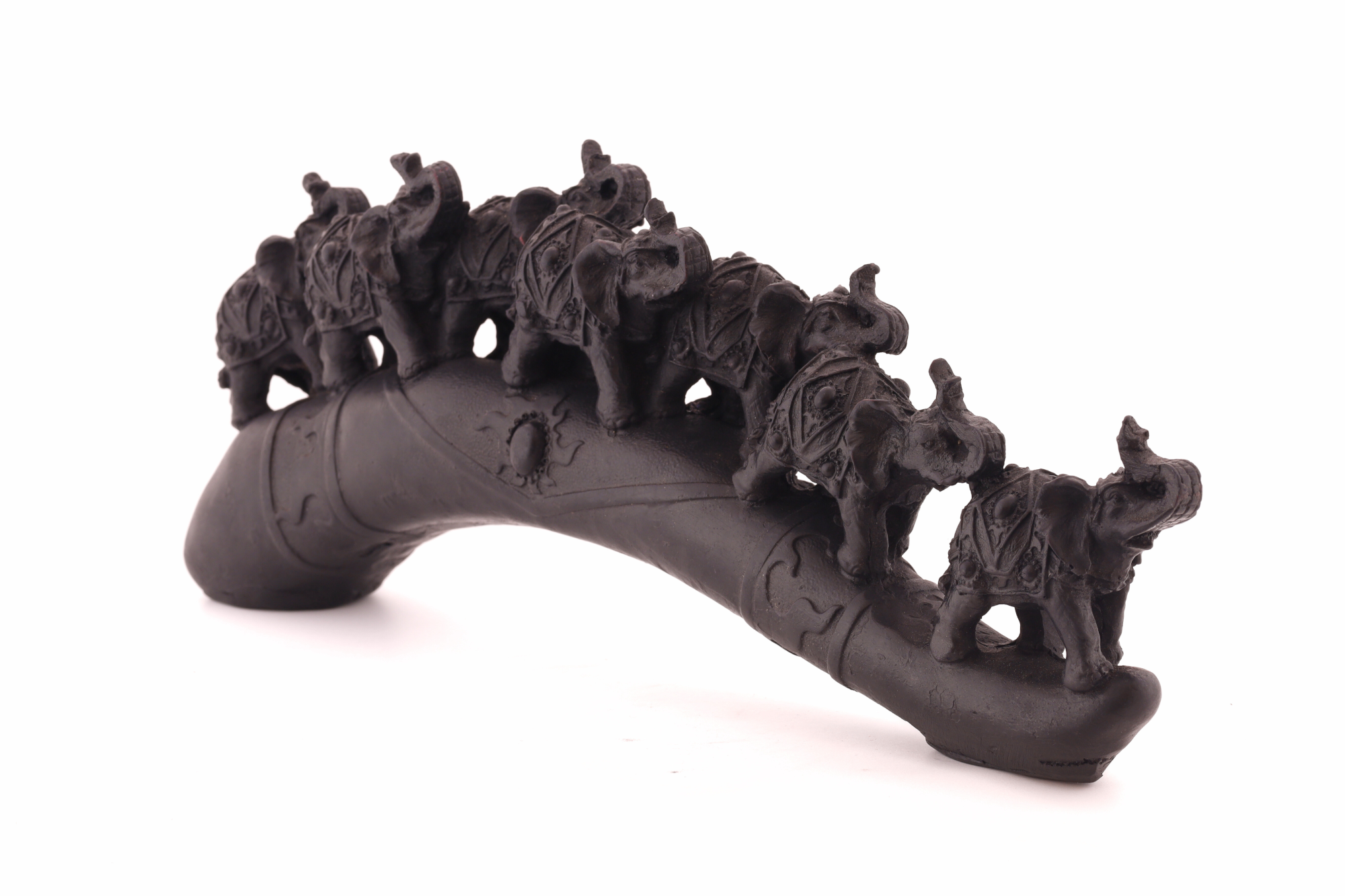 Black Elephant Tusk Sculpture