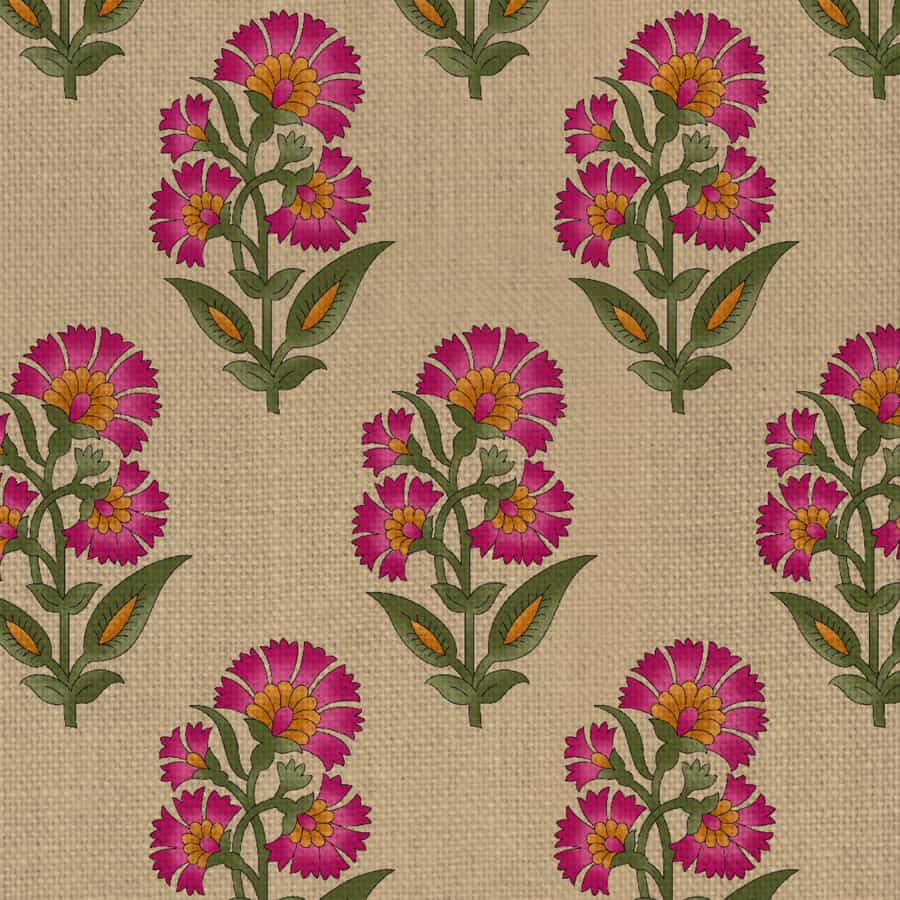 Indian Floral Theme Repeat Design Wallpaper, Luxury