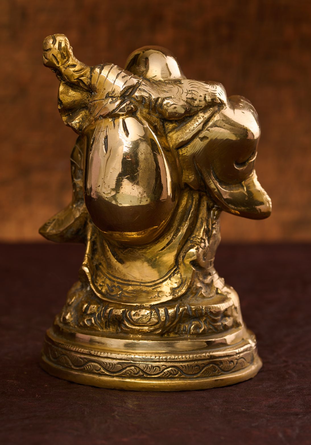 Standing Laughing Buddha in Brass