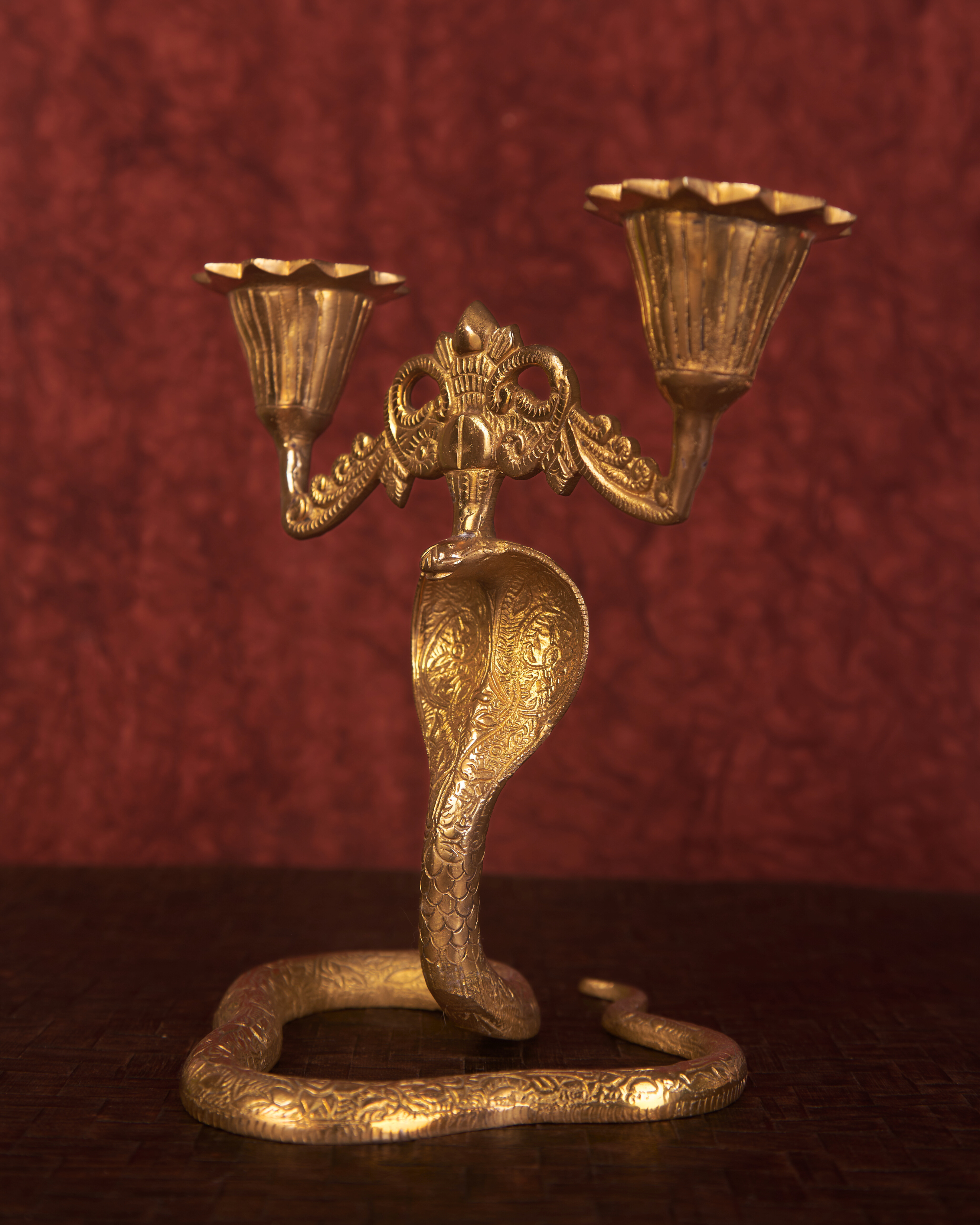 Cobra Candelabra in Brass