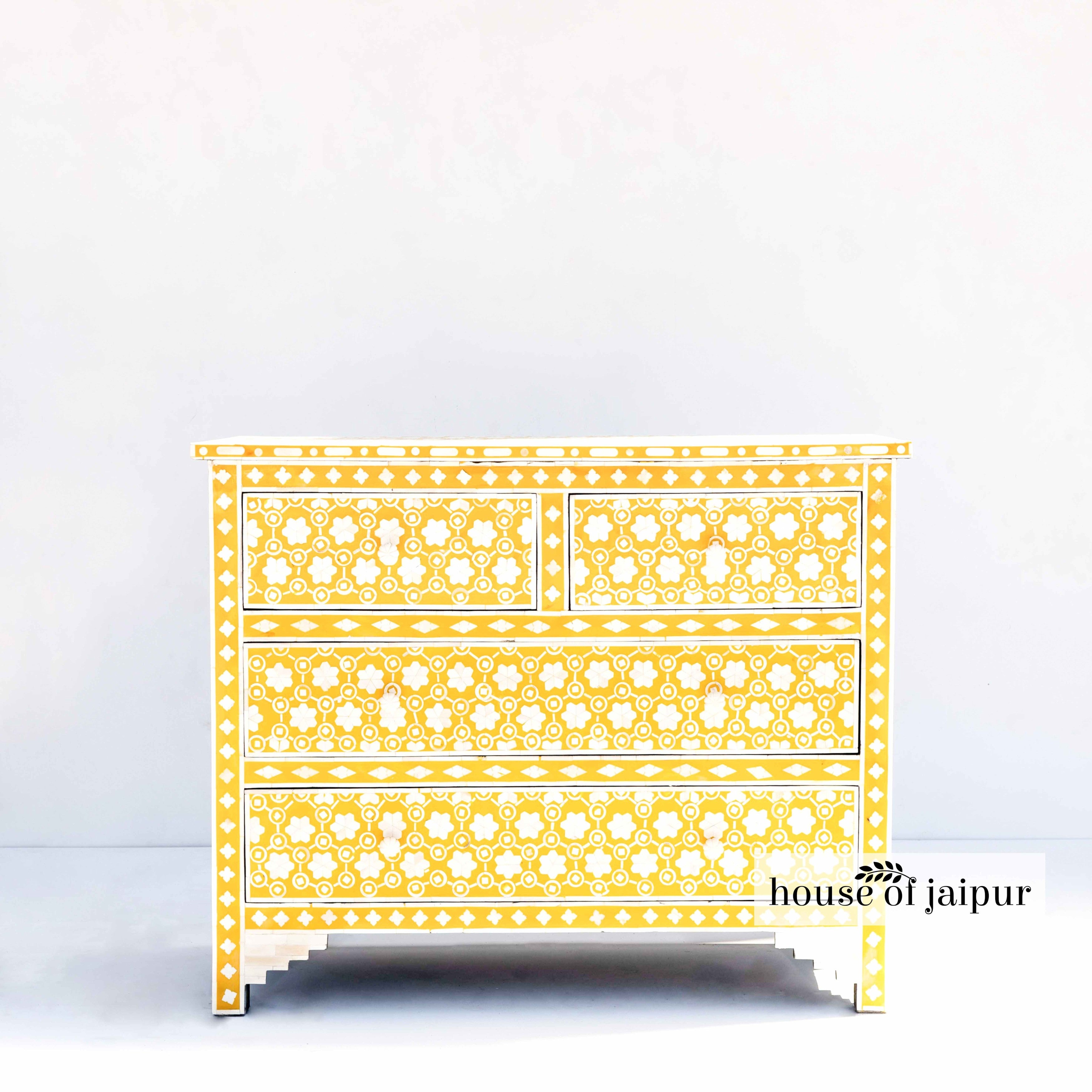 Honeycomb Yellow Bone Inlay Dresser