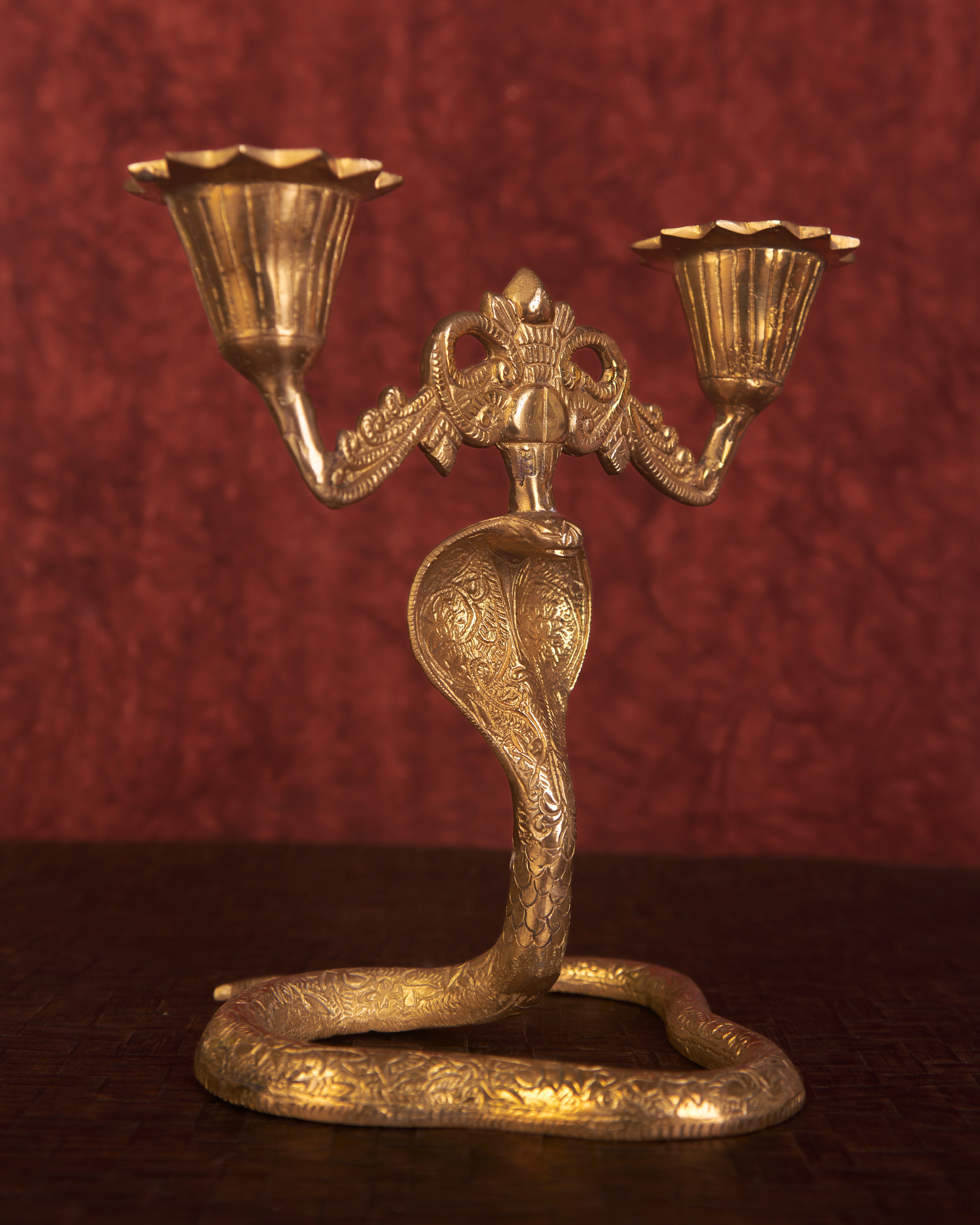 Cobra Candelabra in Brass