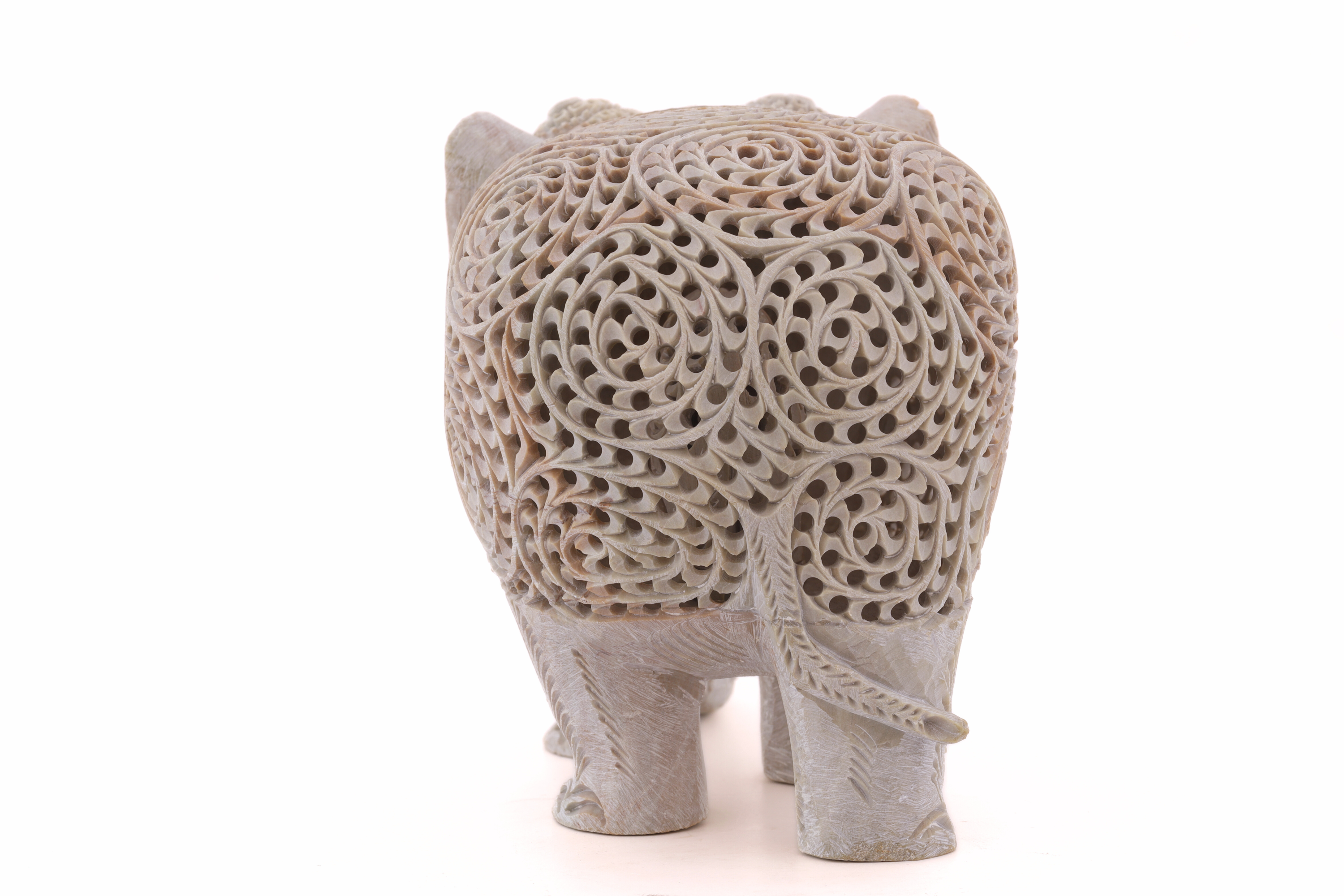 Carved White Stone Elephant