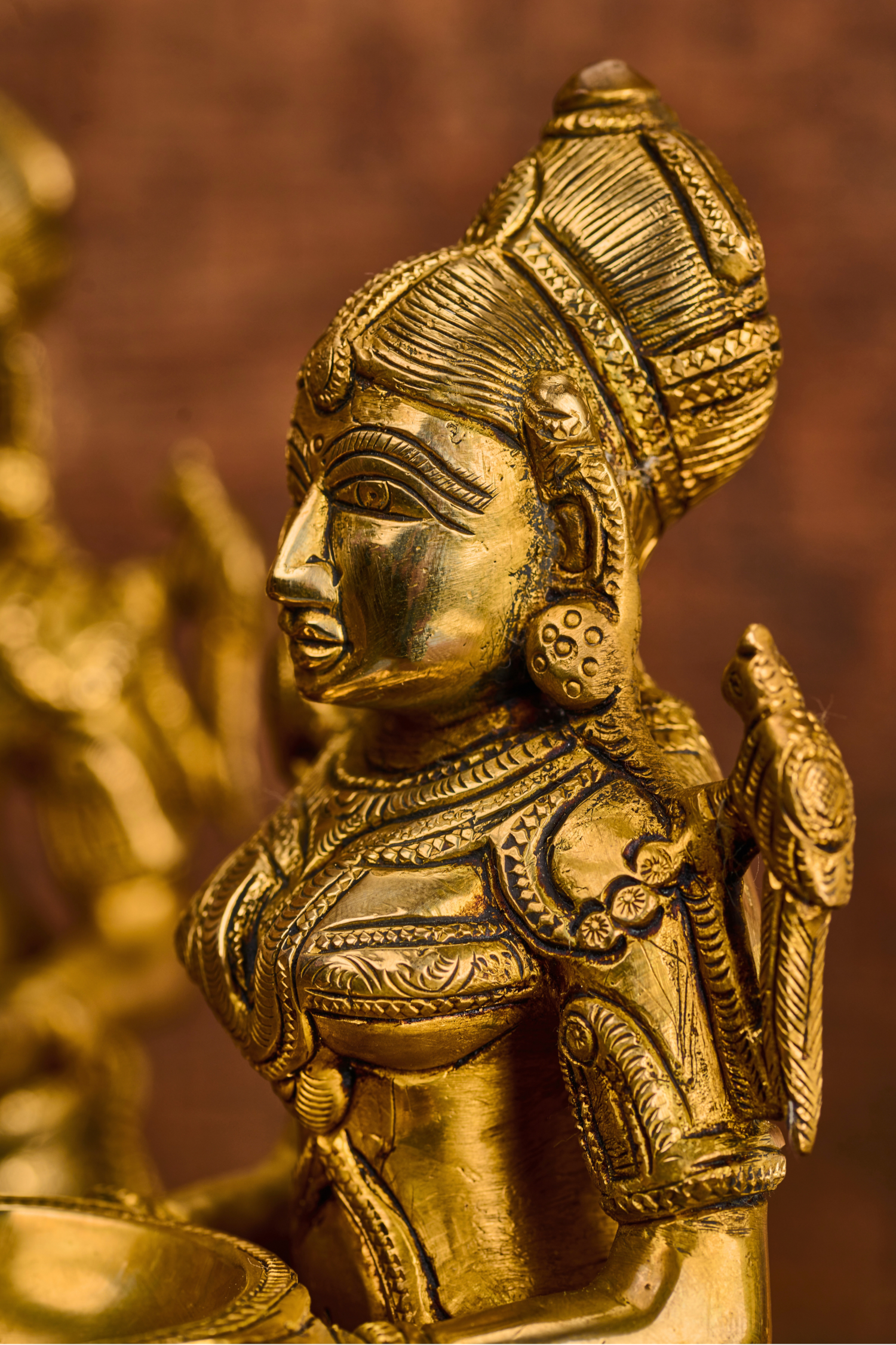 Twin 'Lakshmi' Goddesses in Brass