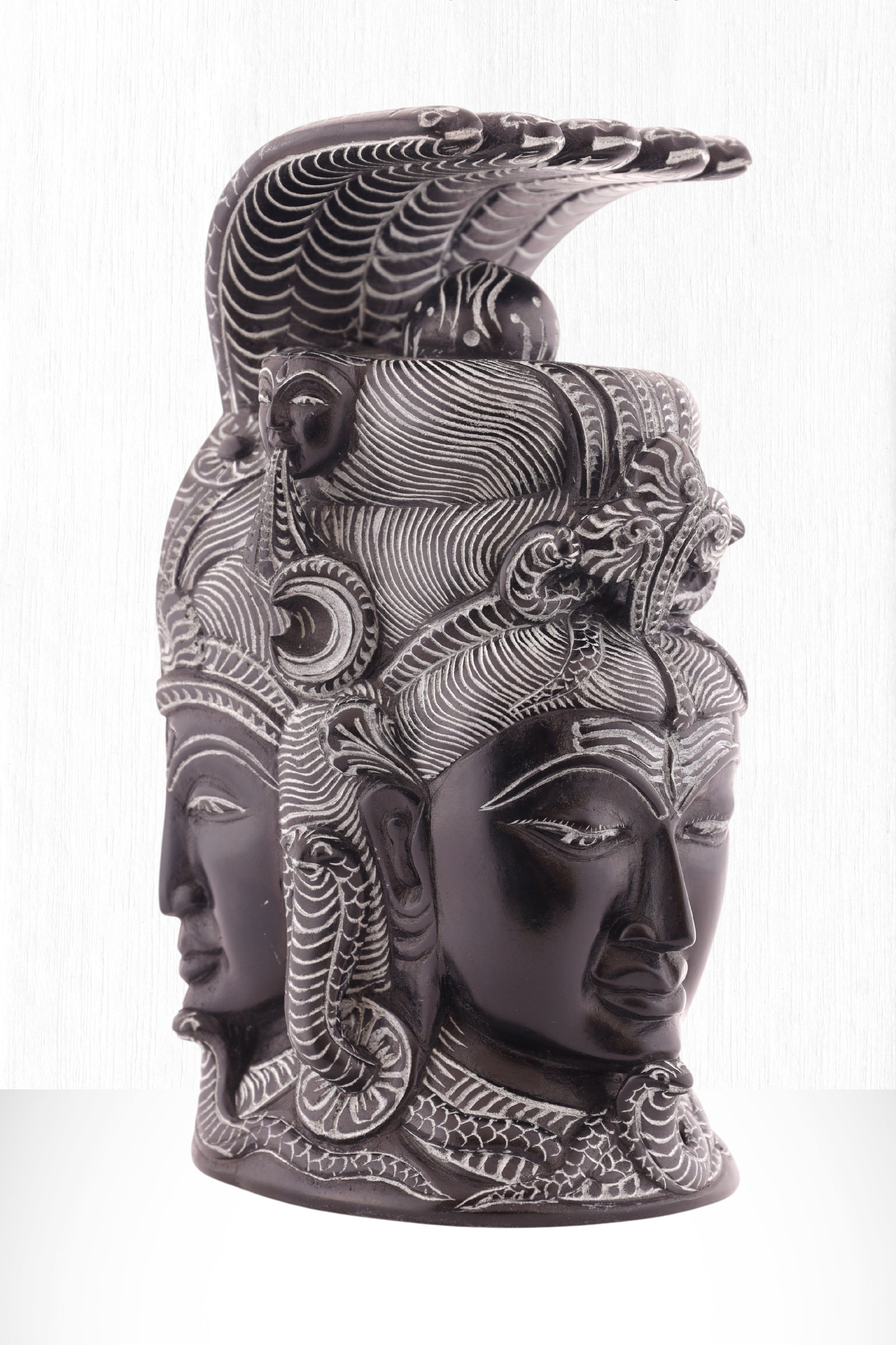 Black Stone 'Trimurti' Sculpture