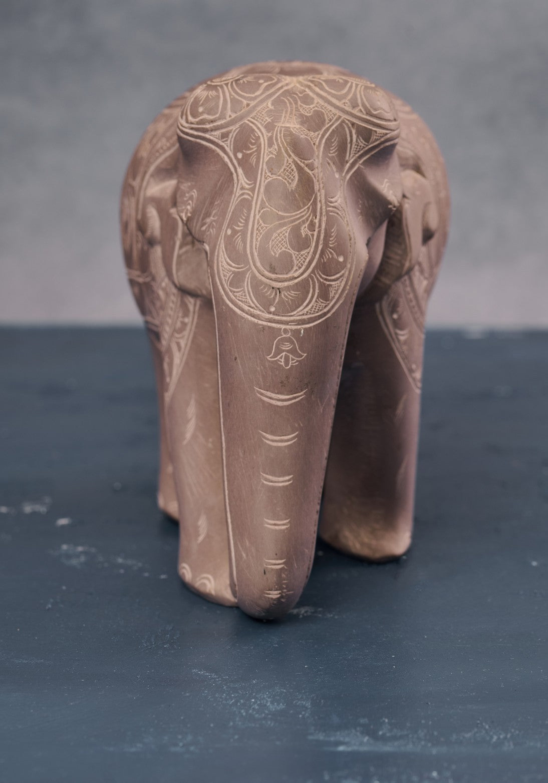 Etched Elephant in Grey Stone