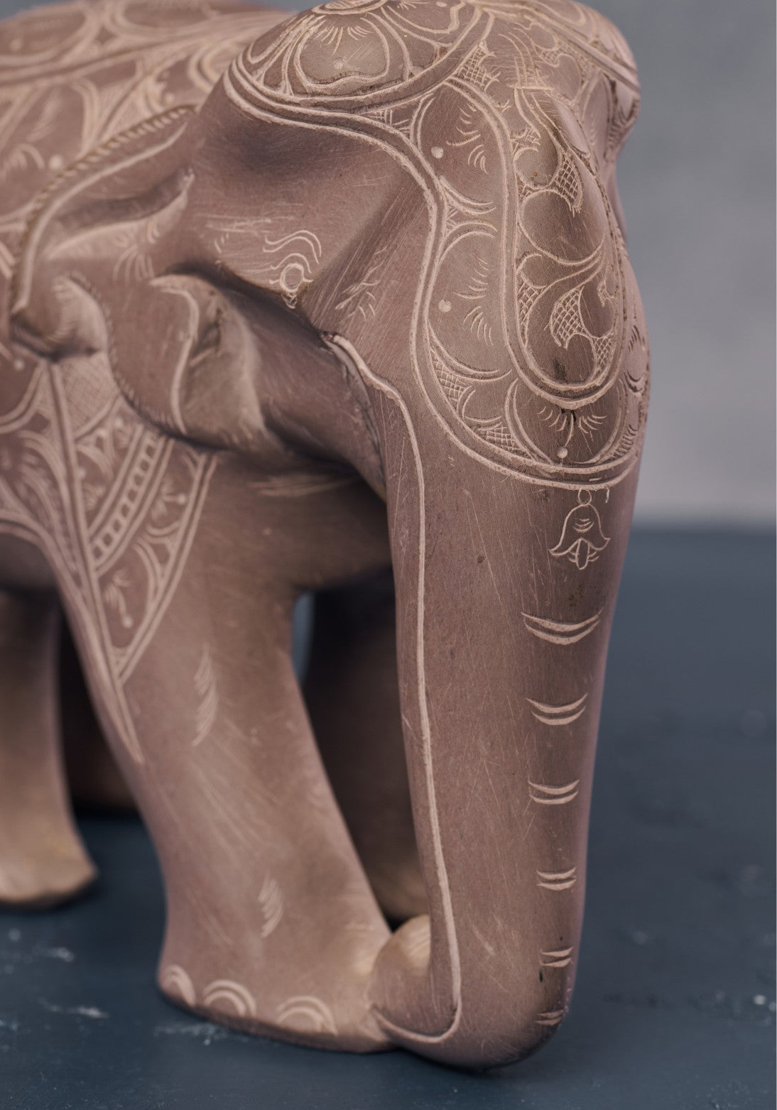 Etched Elephant in Grey Stone