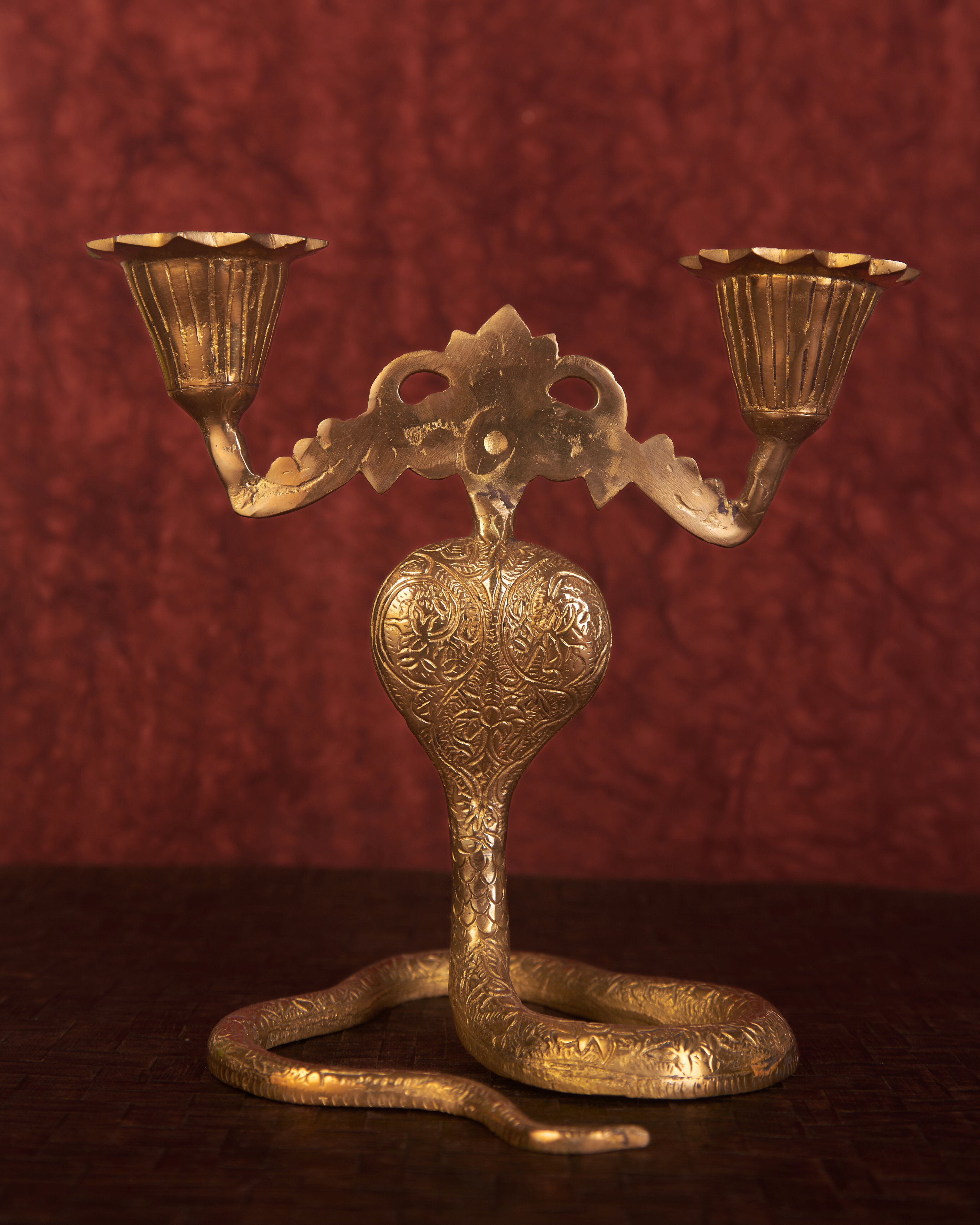 Cobra Candelabra in Brass