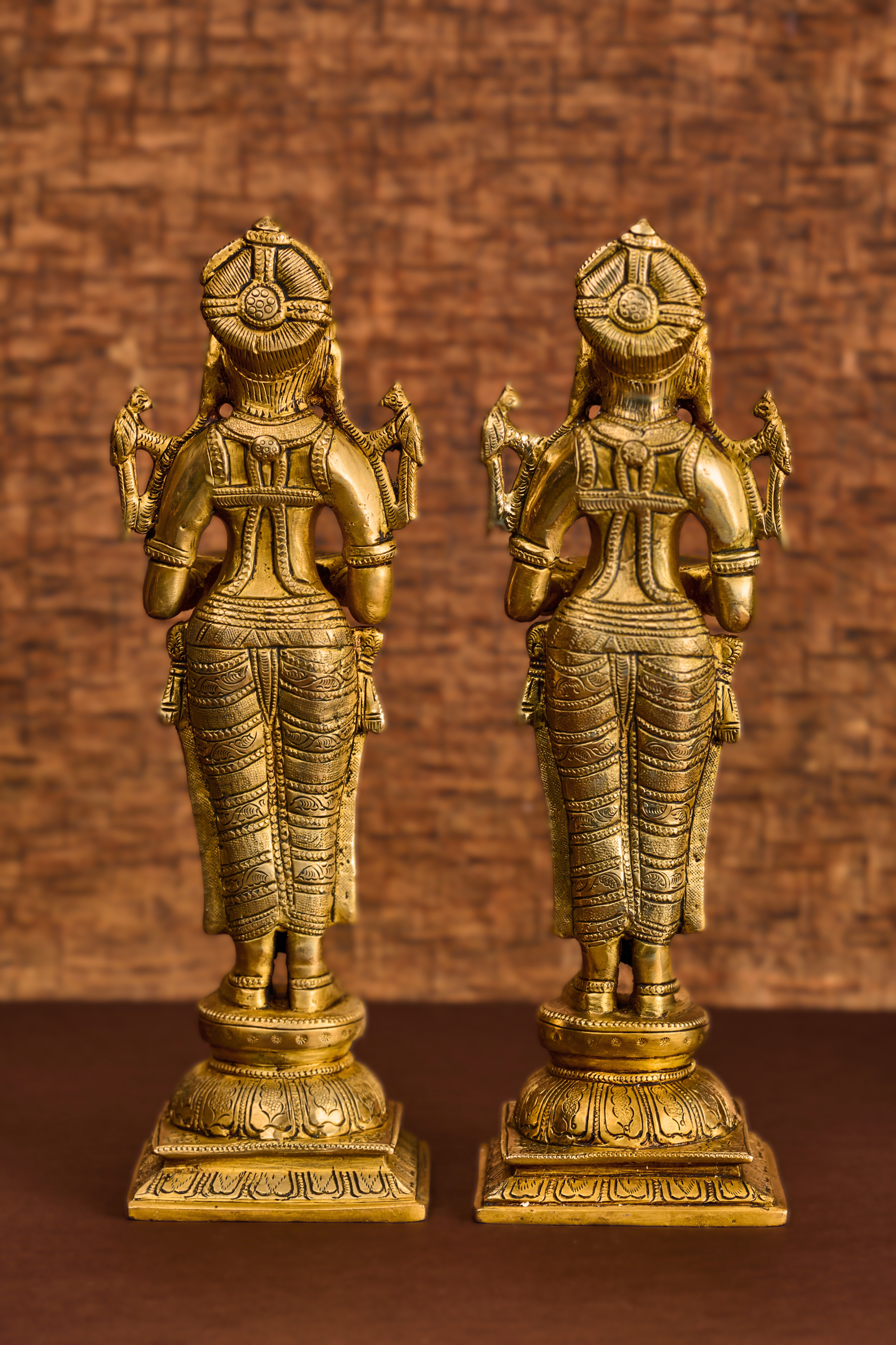 Twin 'Lakshmi' Goddesses in Brass