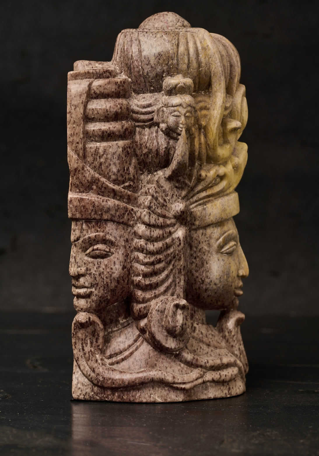 Green Stone Carved 'Trimurti'