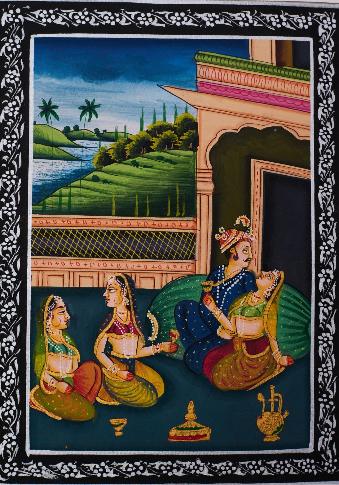 Exquisite 'Mughal'-Style Indian Miniature Painting