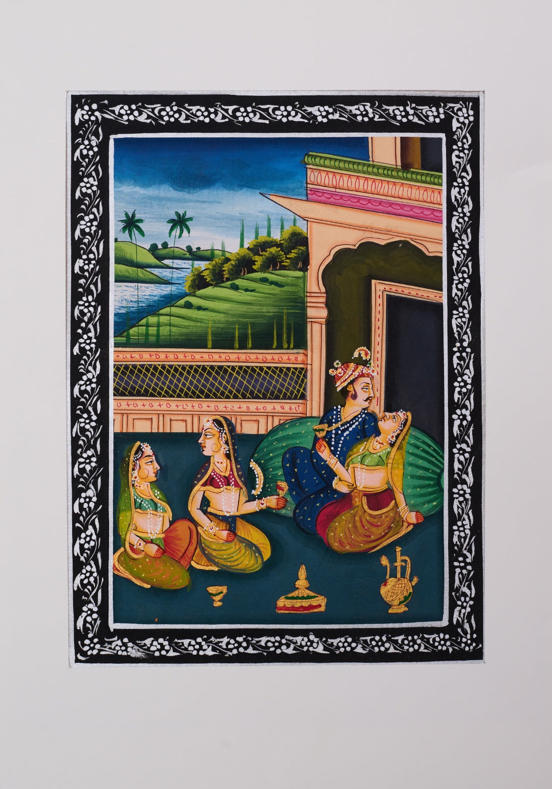 Exquisite 'Mughal'-Style Indian Miniature Painting