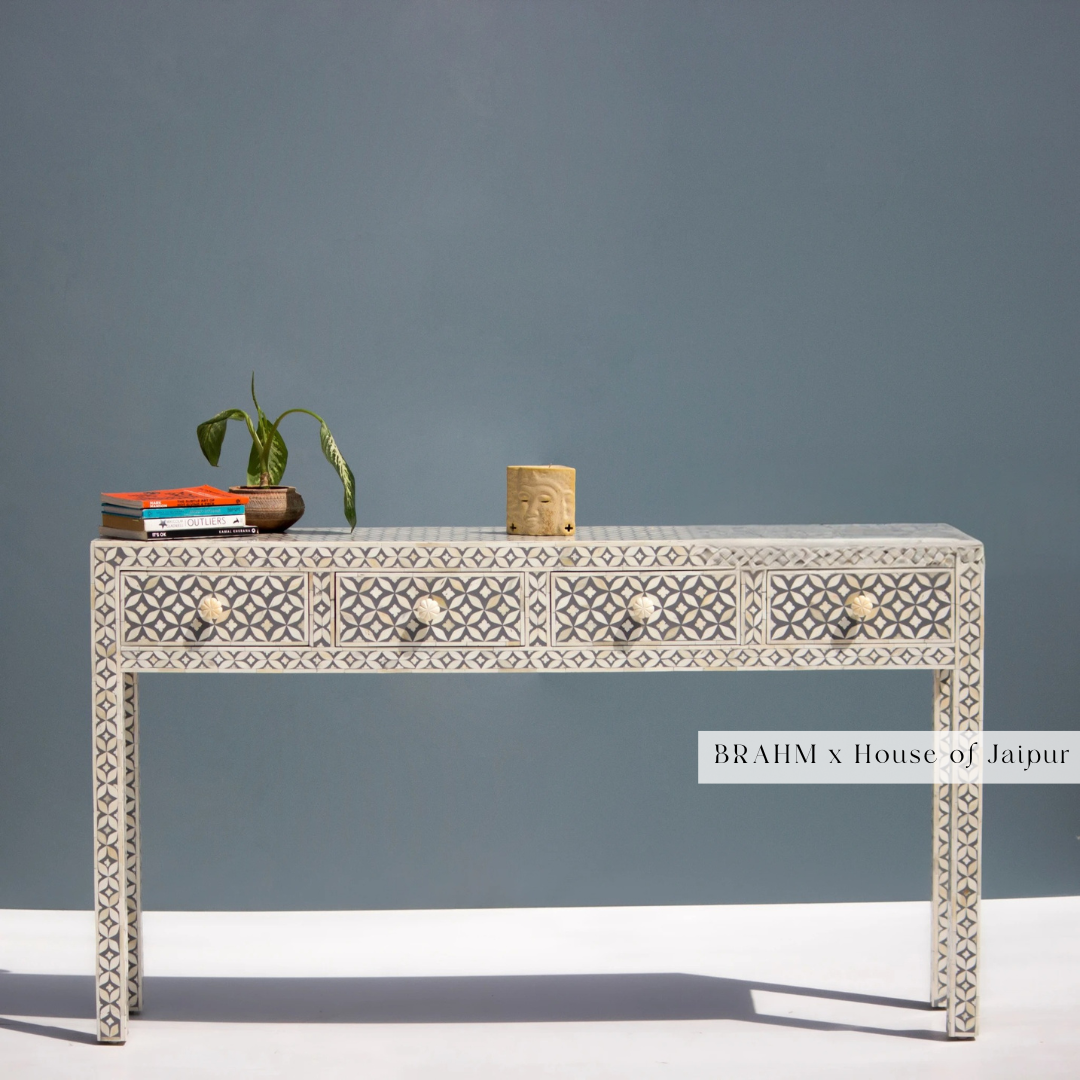 Bone Inlay Console Table