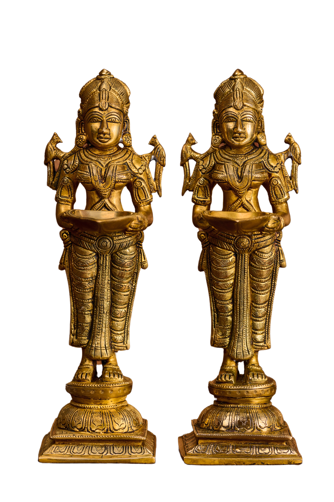 Twin 'Lakshmi' Goddesses in Brass