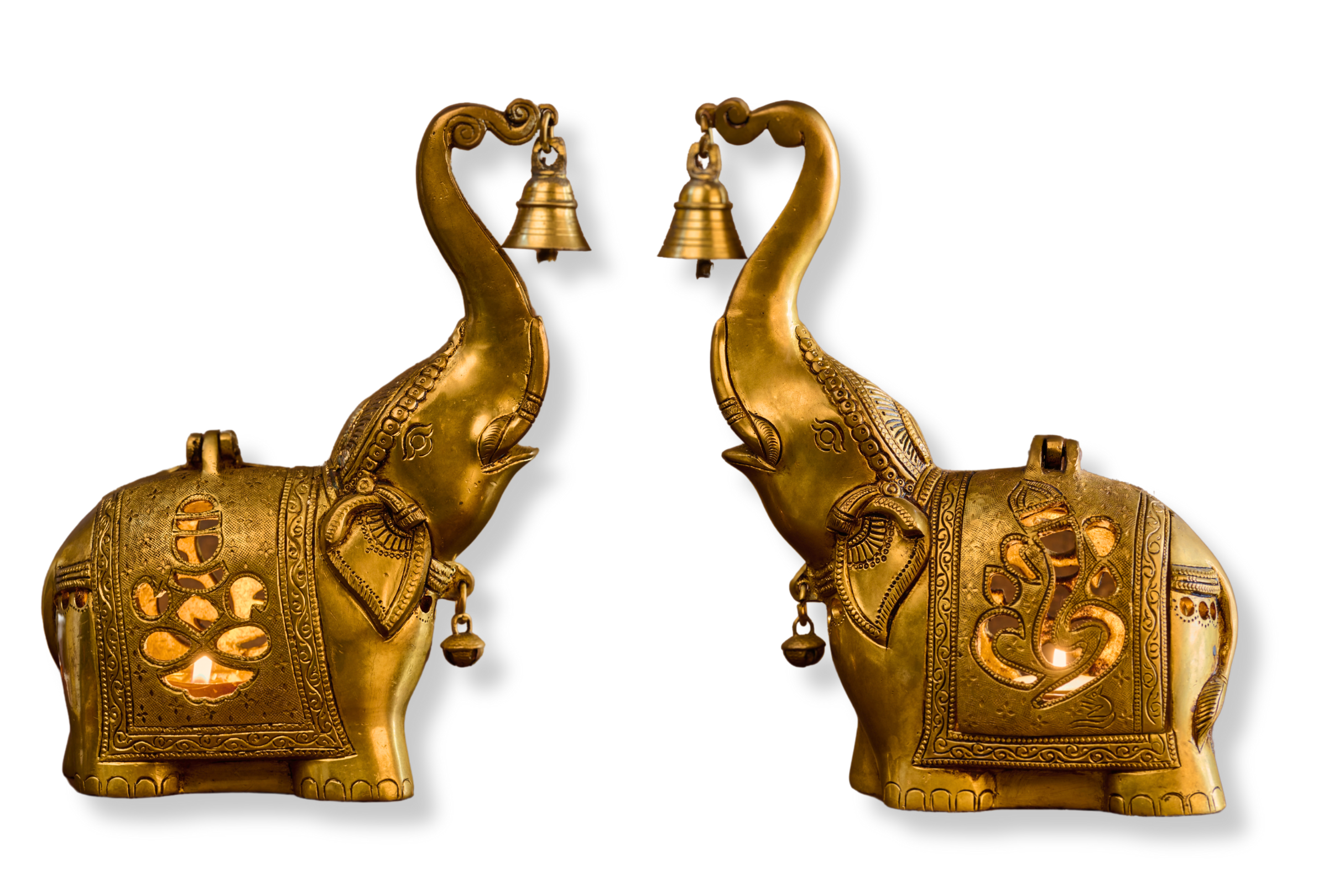 Twin elephant tea-light holders