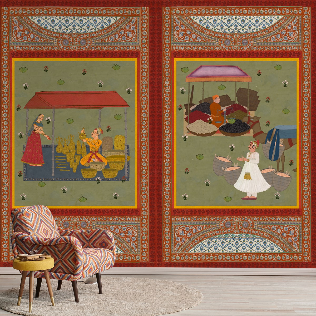 Meena Bazar A Beautiful Indian Royal Wallpaper for living room